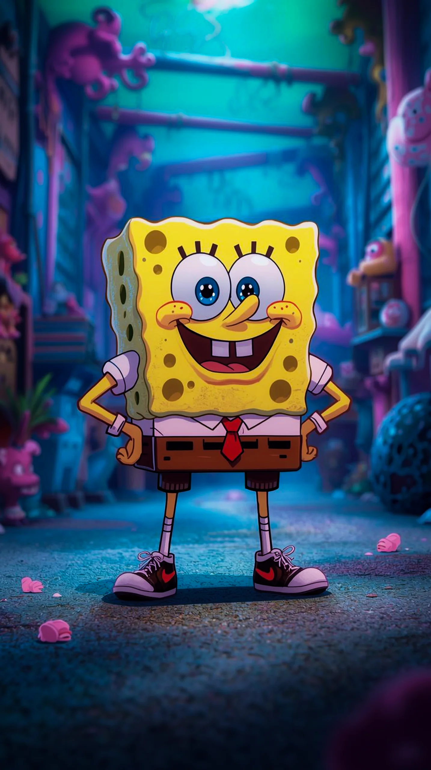 vibrant spongebob squarepants wallpaper for mobile phone 4k resolution