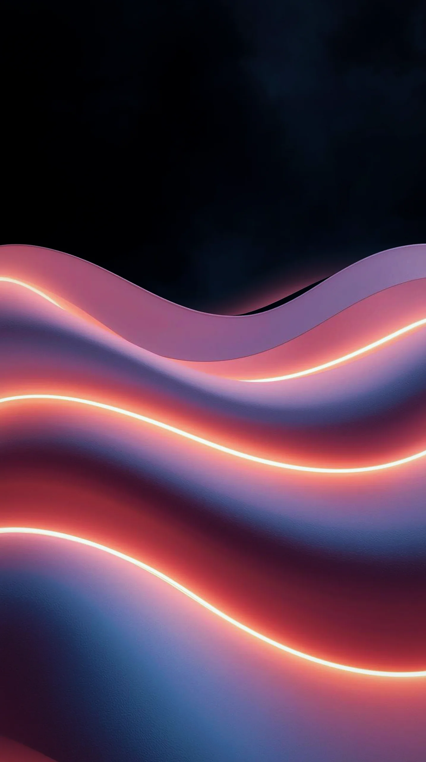 Dark AMOLED Mobile Wallpaper 4K: Luminous Waves & Neon Glow