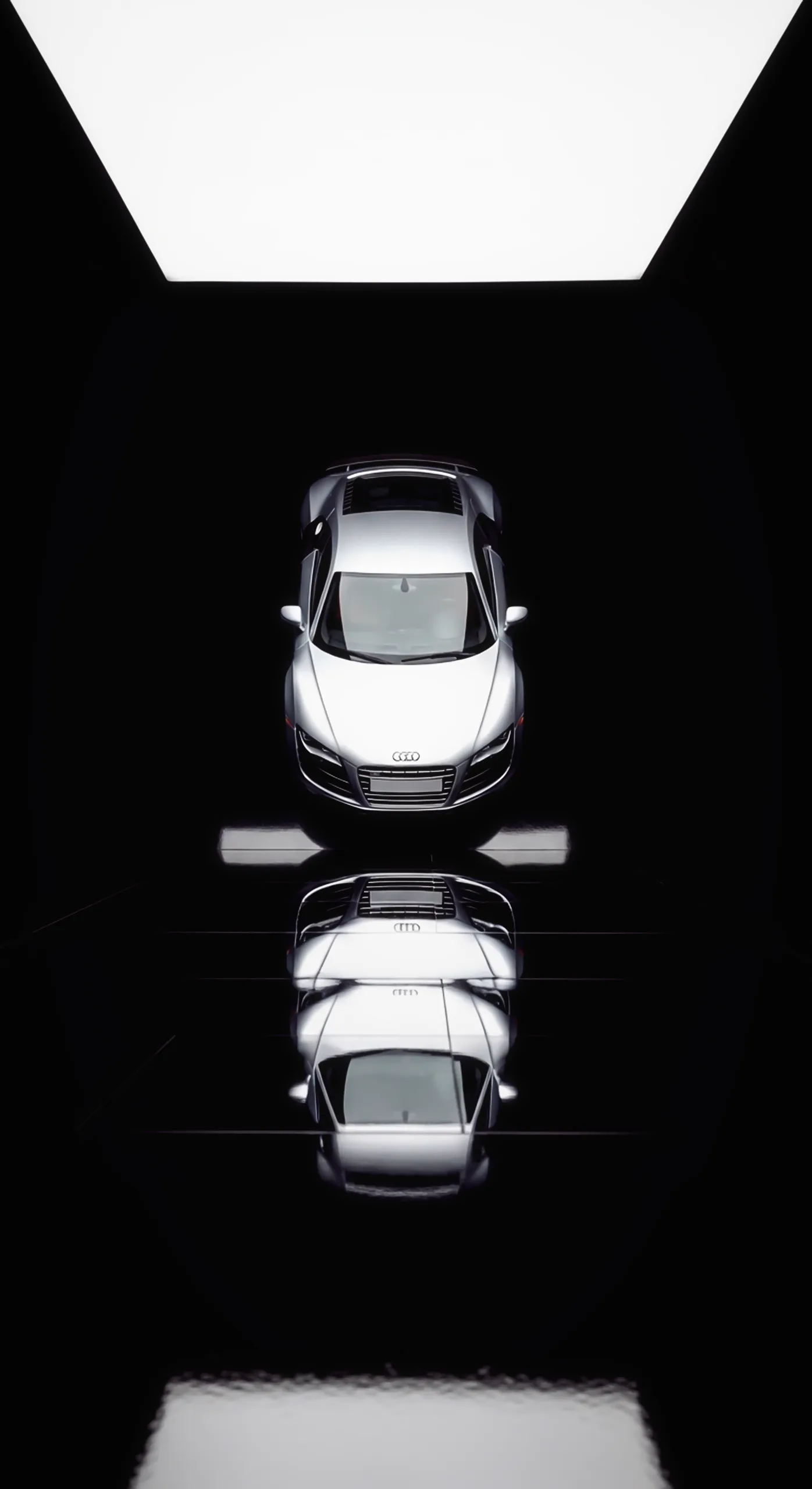 Silver Audi R8 car iphone wallpaper, car wallpaper 4k for mobile, car wallpaper4k for mobile in dark studio.