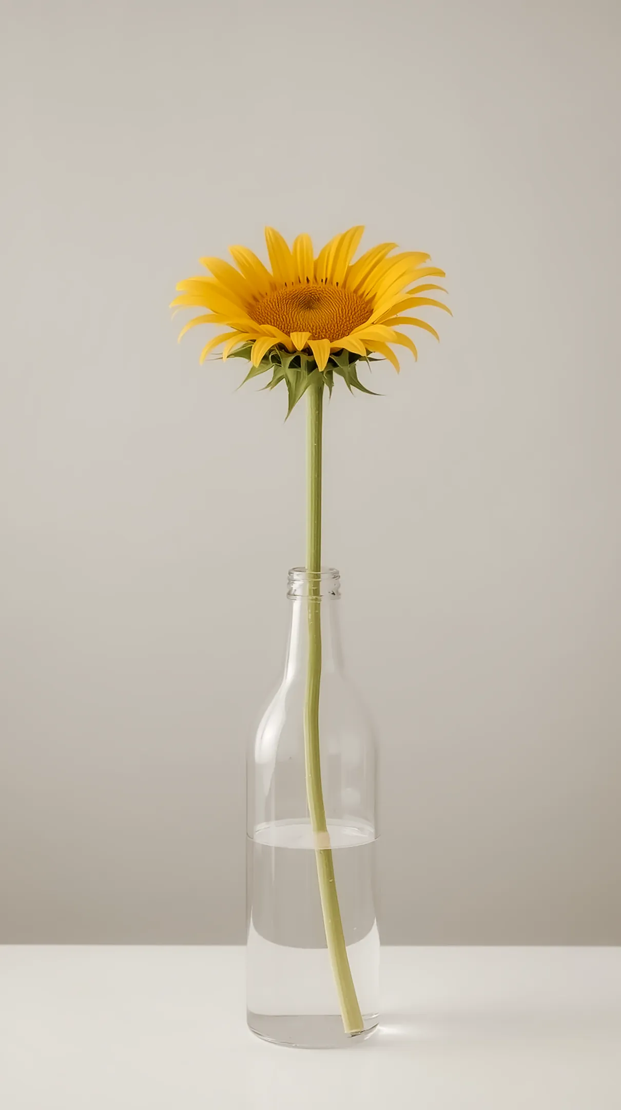 Sunflower in a glass bottle flower background for iphone, flower phone background, and flower phone wallpaper.