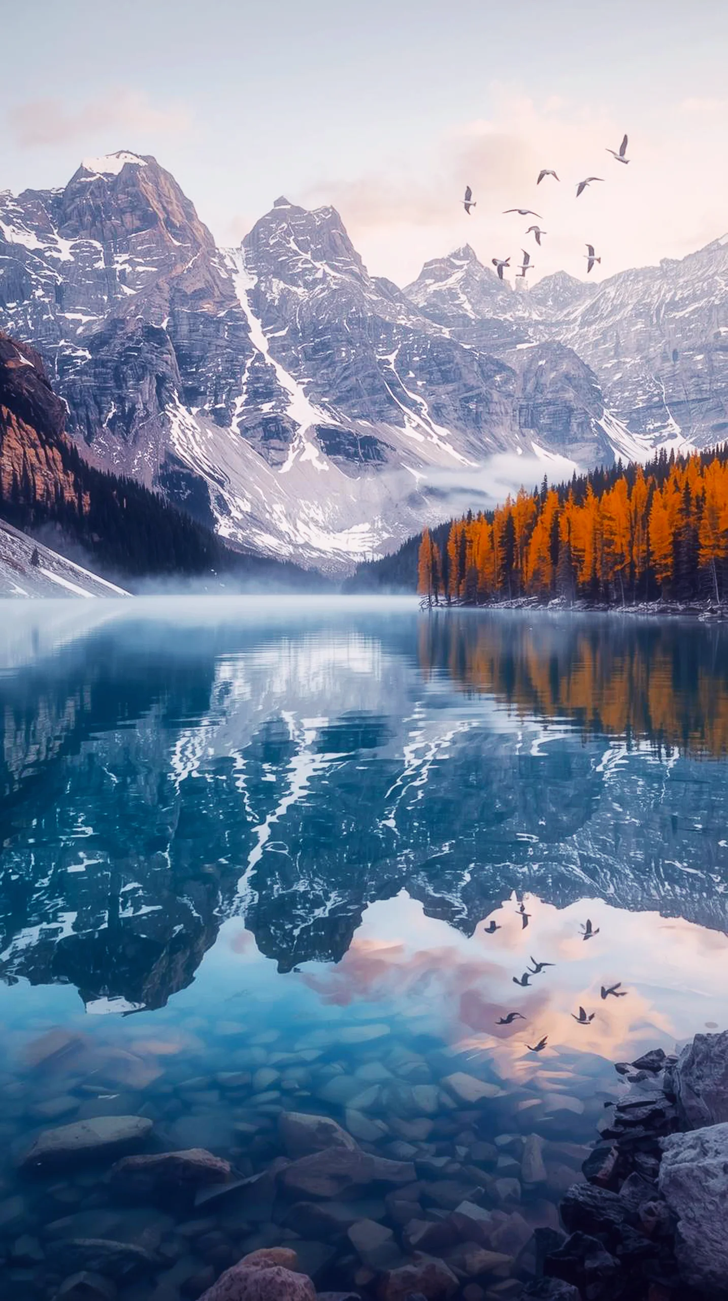 Iphone wallpaper 4k showing mountain lake reflections, 4k wallpaper for mobile, cute 4k wallpaper for iphone background