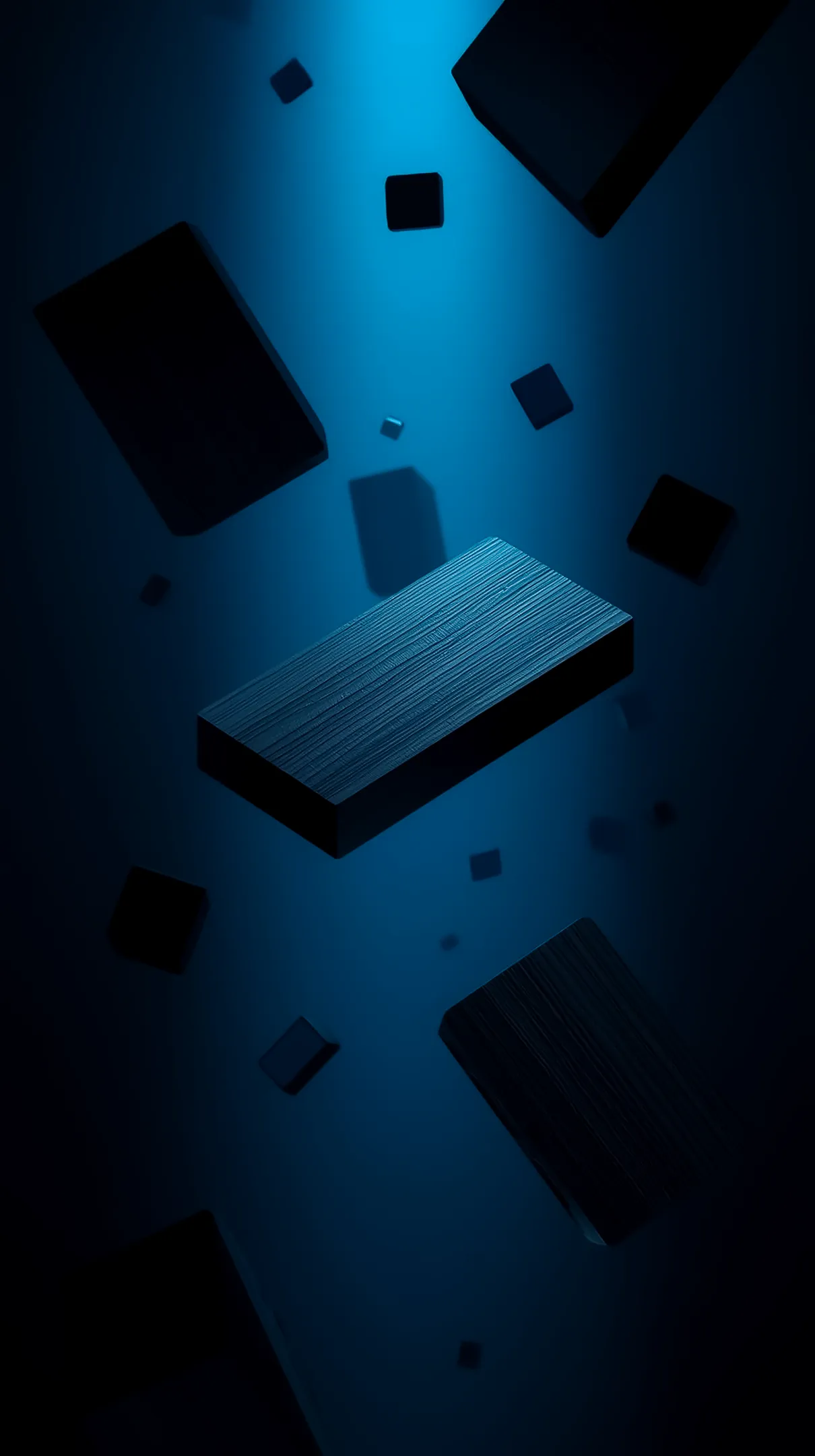 Dark blue geometric shapes AMOLED wallpaper 4K for mobile, iPhone wallpaper 4K, 4K wallpaper for mobile, wallpaper for