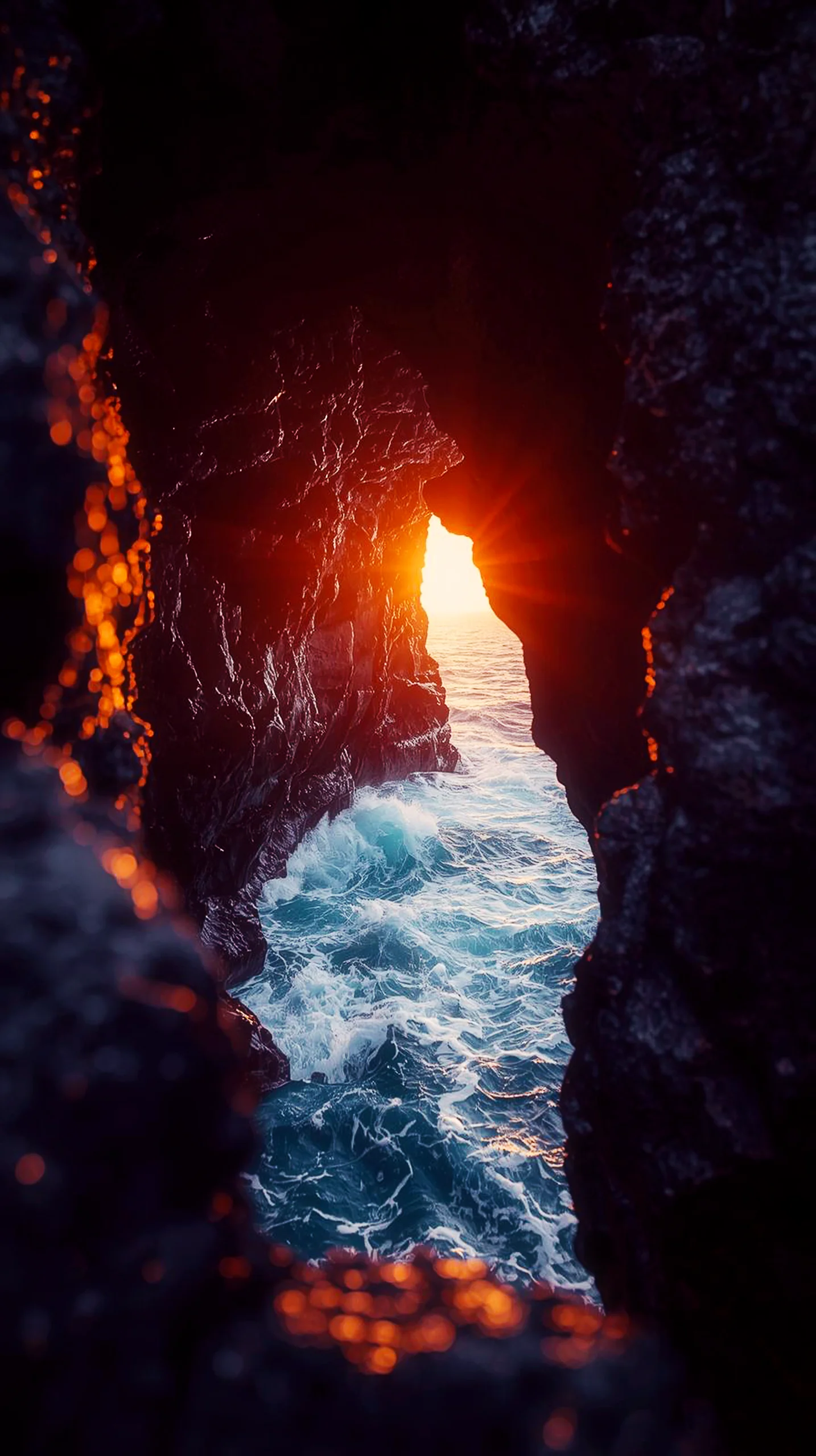 iPhone wallpaper 4k of a sea cave, 4k wallpaper for mobile, cute 4k wallpaper for iphone, 4k backgrounds, iphone 4k