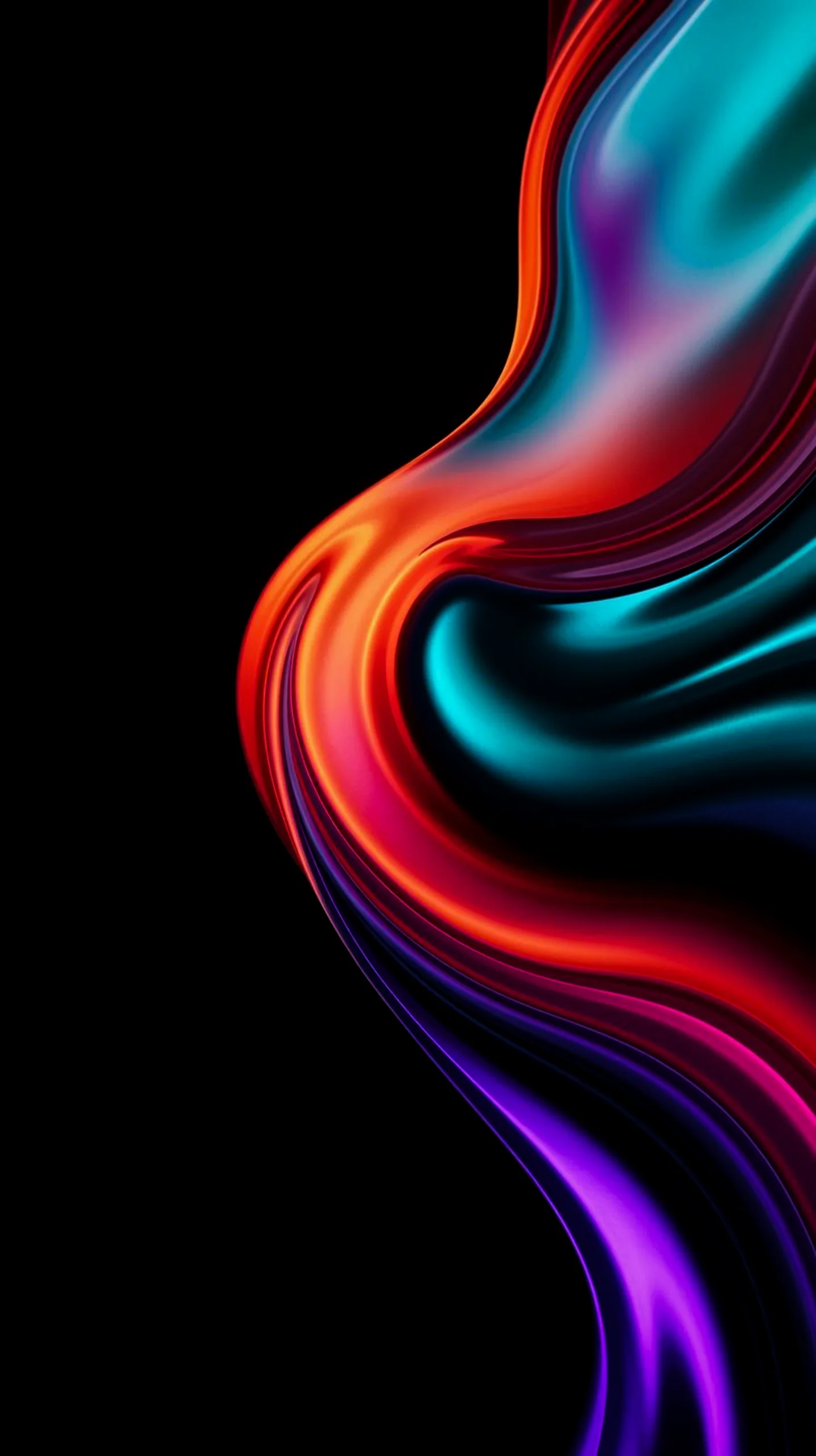 AMOLED wallpaper 4K for mobile with abstract colorful swirls, suitable for iPhone and Android phones.