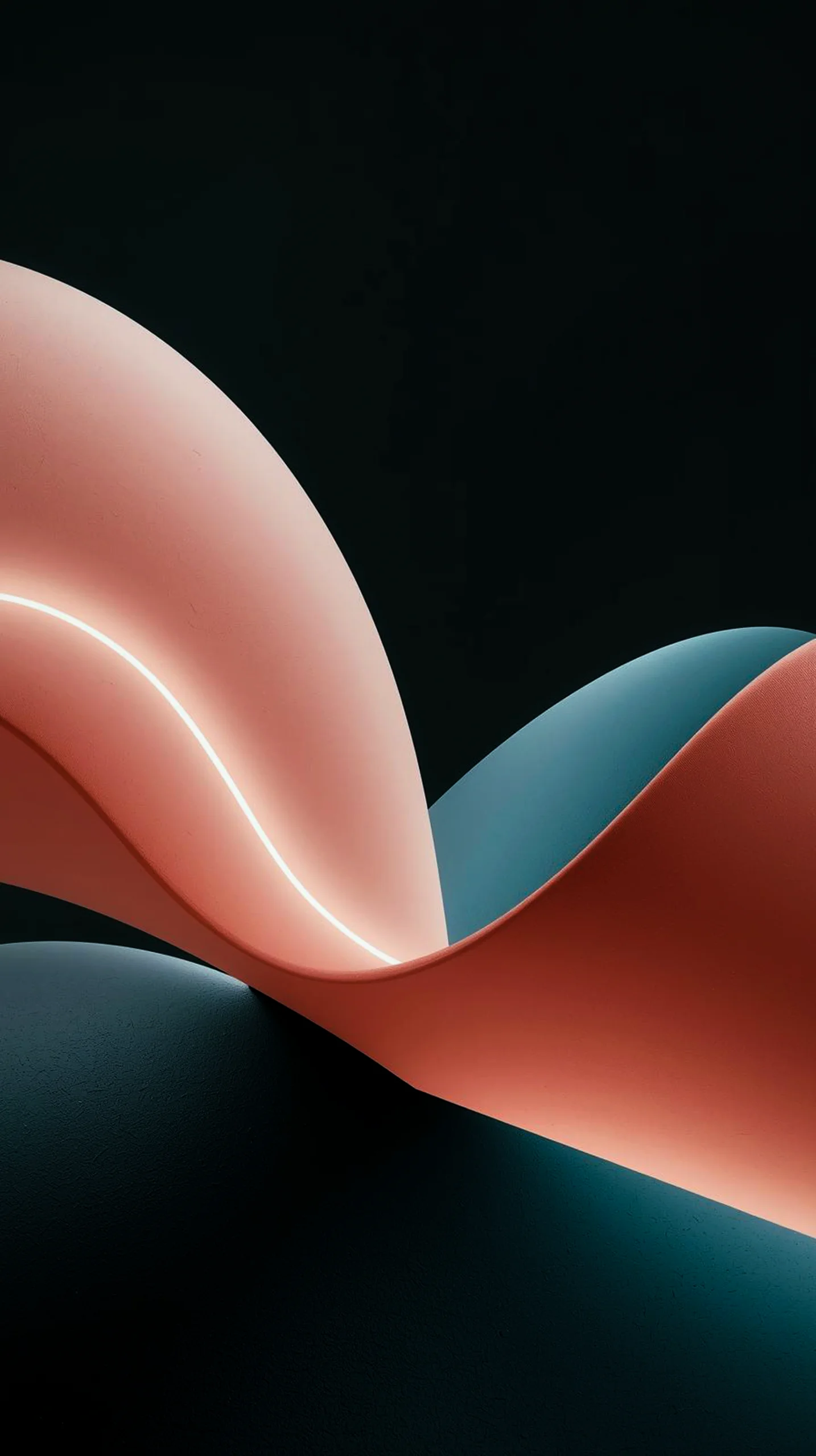 Dark AMOLED Mobile Phone Wallpaper 4K - Elegant Abstract Curves