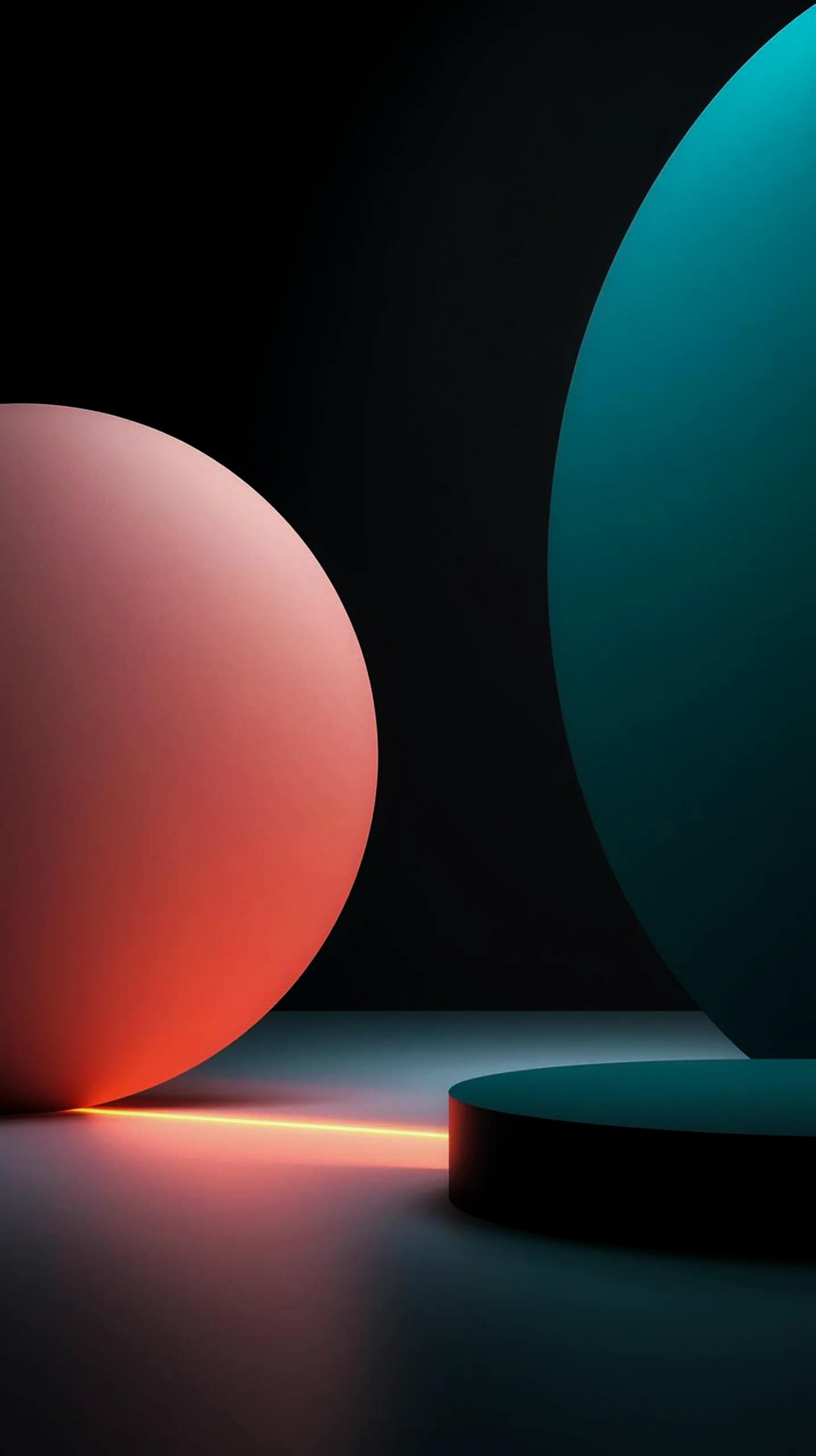 Dark AMOLED 4K Mobile Wallpaper: Minimal Geometric Spheres