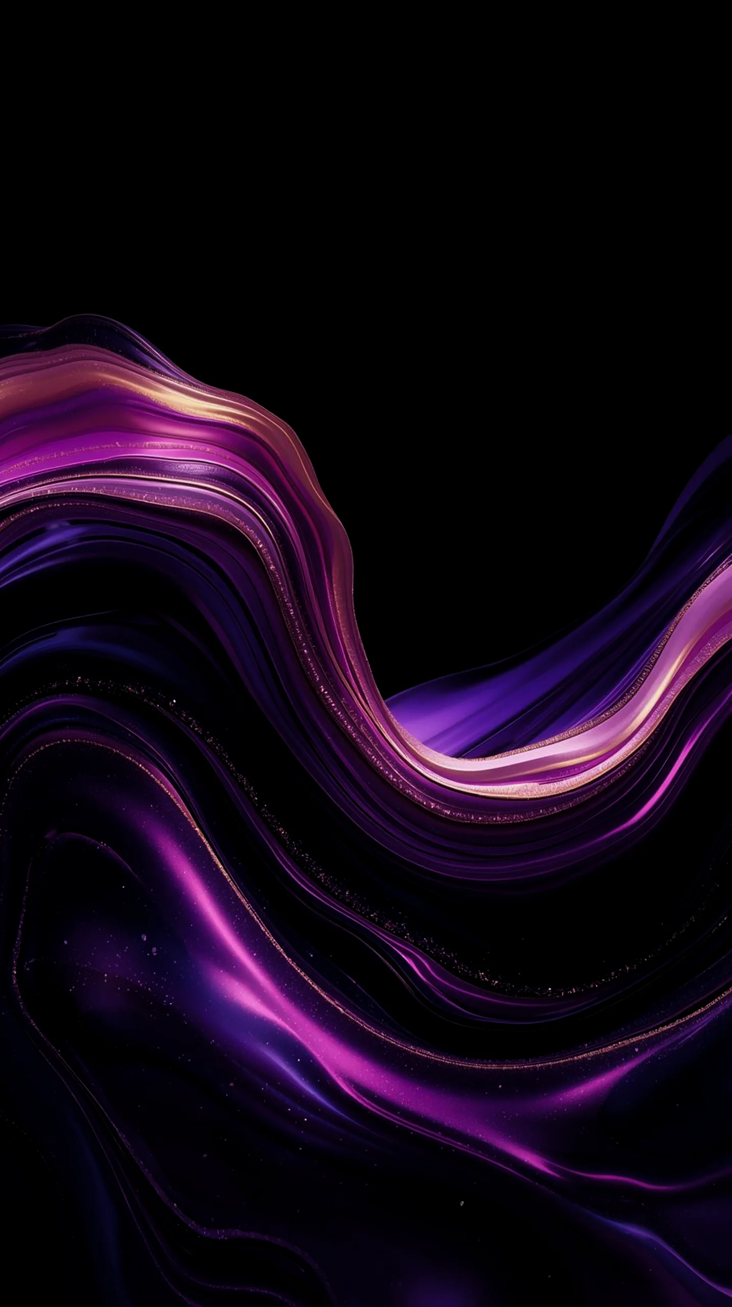 Abstract purple and gold waves, amoled wallpaper 4k for mobile, iphone wallpaper 4k, 4k wallpaper for mobile, 4k