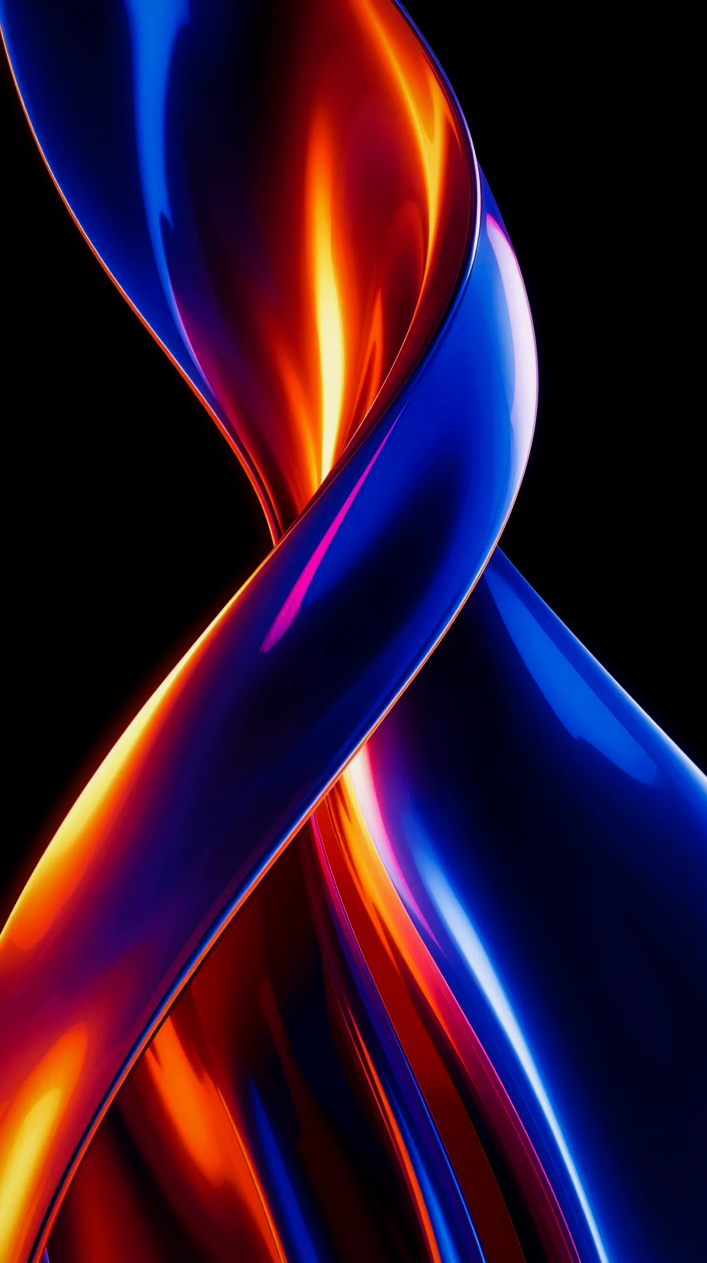Dark AMOLED 4K Mobile Wallpaper: Fiery Swirls