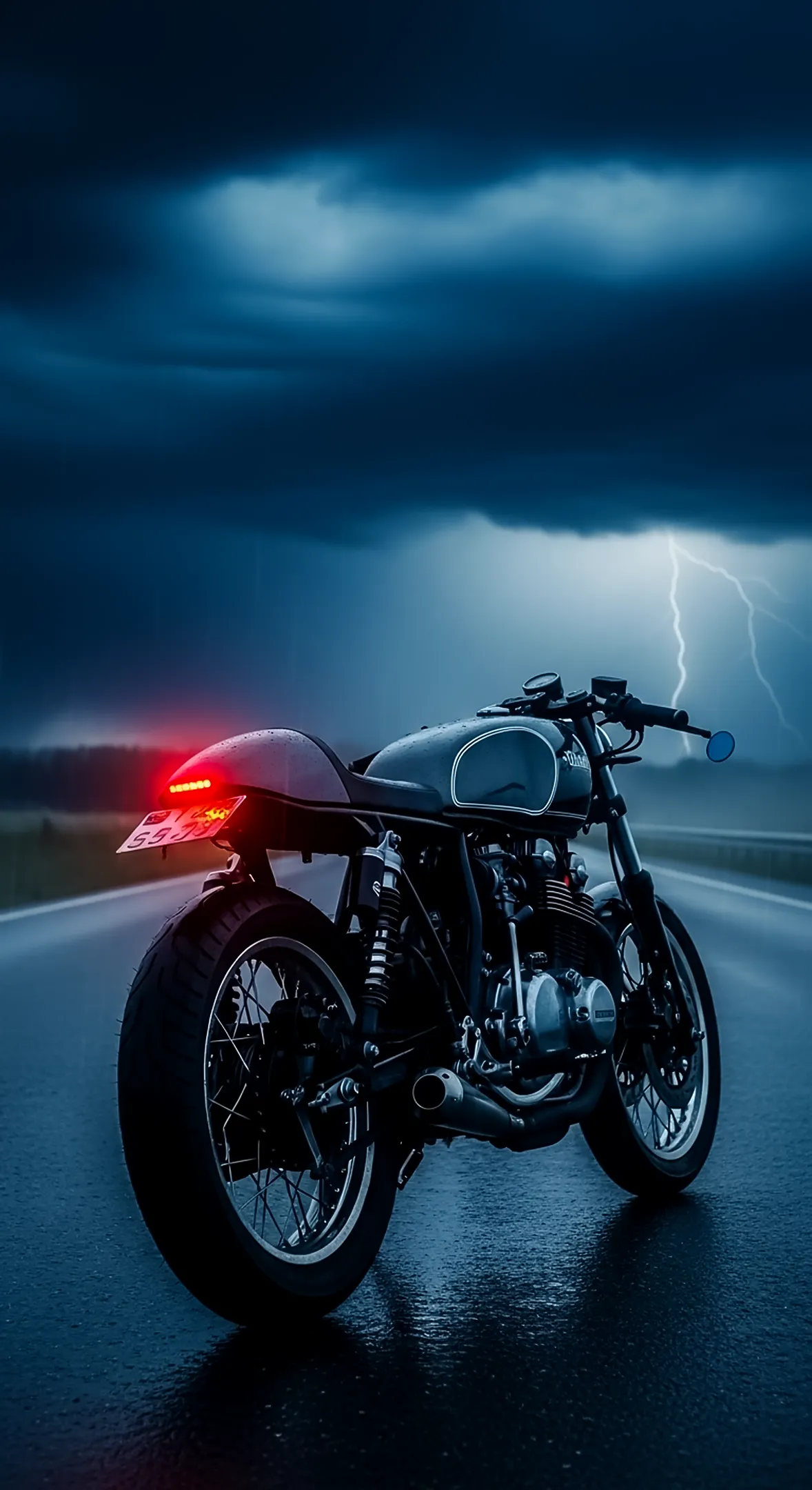 Stormy cafe racer phone wallpaper, iphone wallpaper 4k, 4k wallpaper for mobile, 4k wallpaper for iphone.