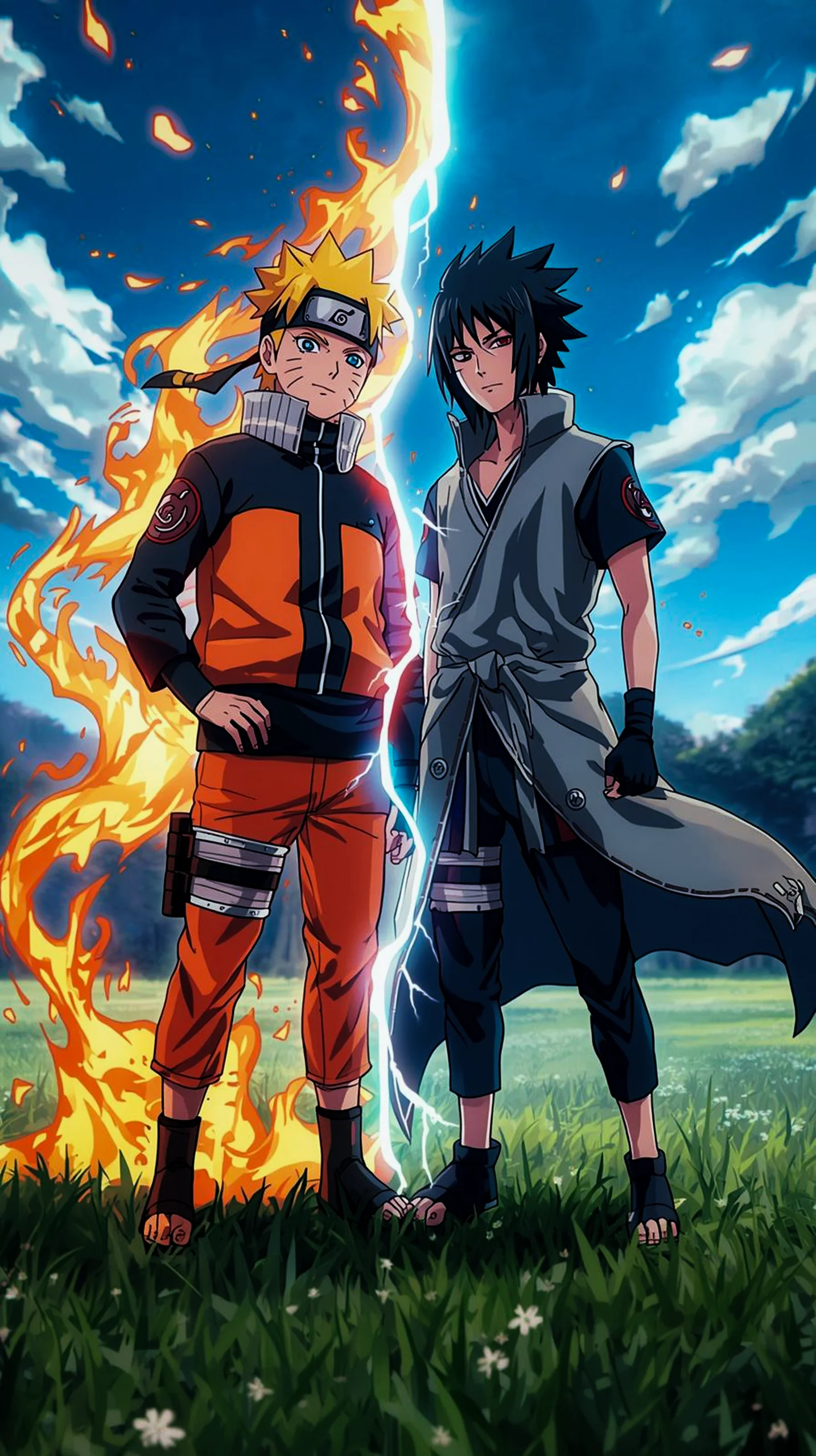 Naruto and Sasuke anime wallpaper for iPhone and Android. High-quality mobile wallpaper with cool anime characters and