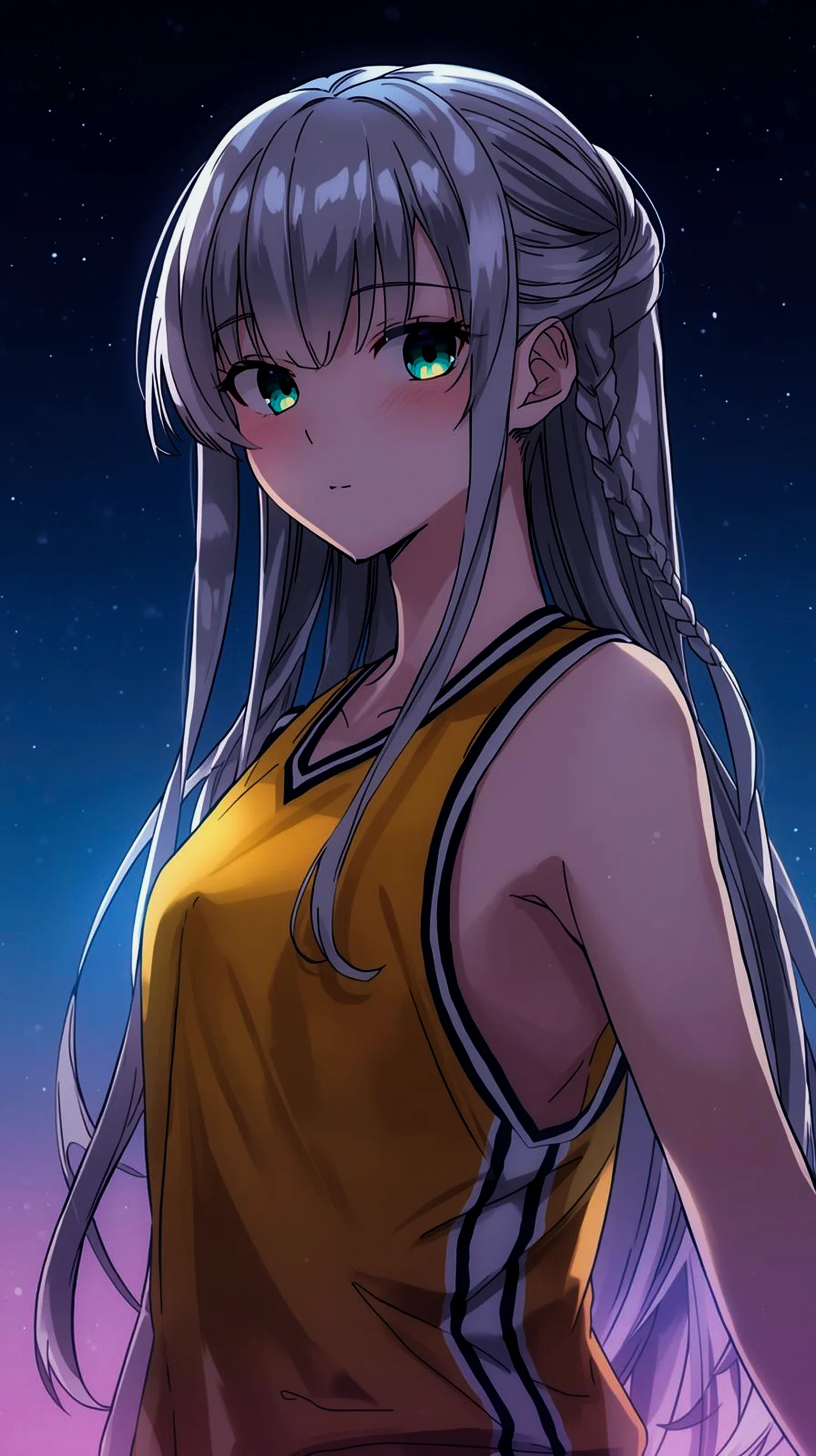 cute anime girl wallpaper for iPhone Android 4K