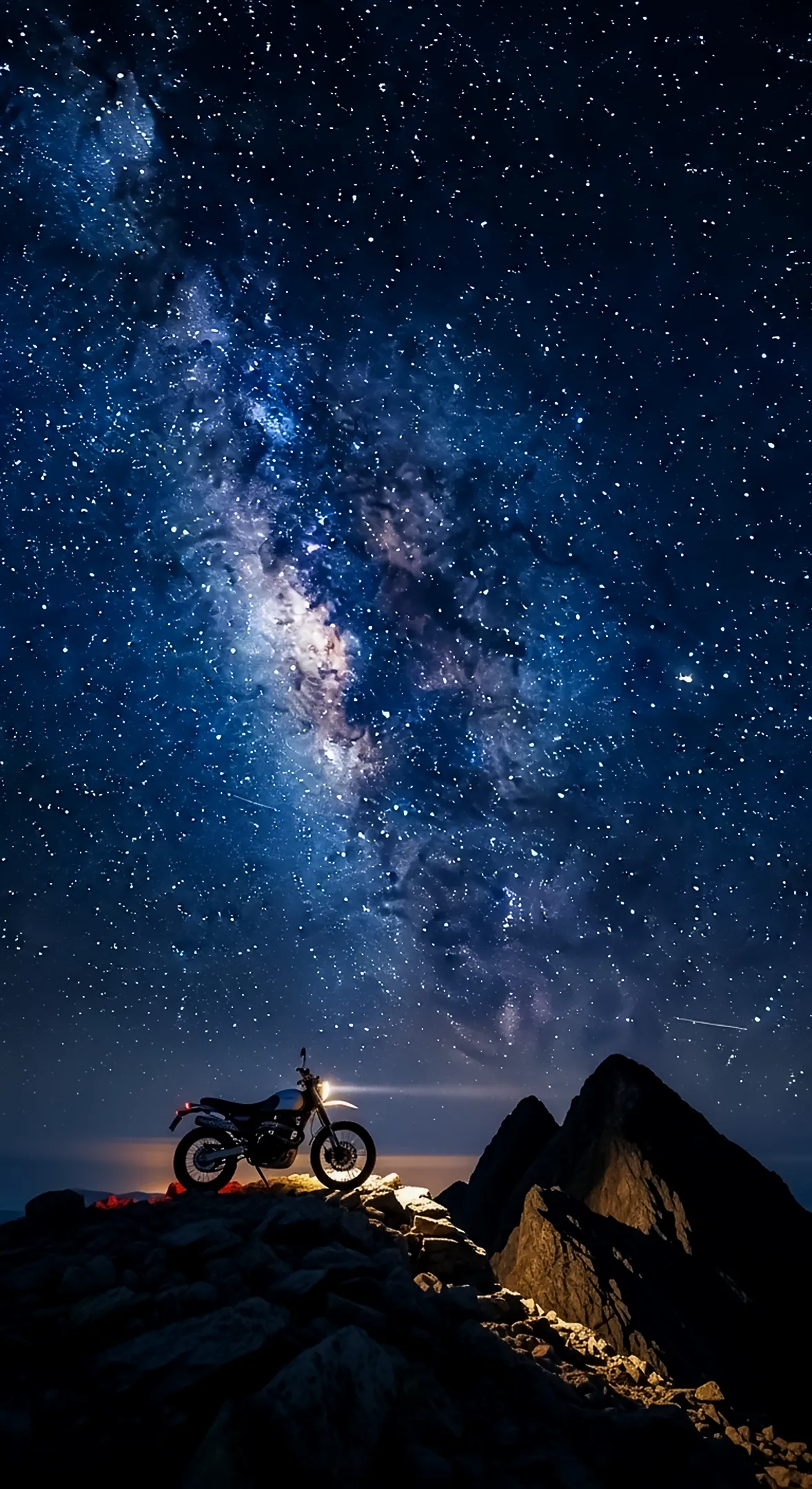 Motorcycle under Milky Way 4k wallpaper for iPhone. Phone wallpaper, iphone wallpaper 4k for mobile, cute 4k