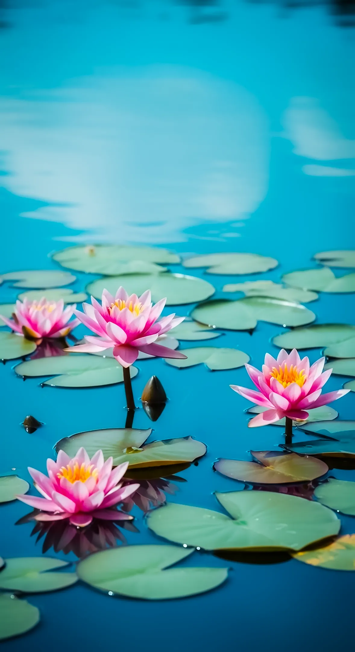 Pink water lily flower background for iPhone. Beautiful flower phone background and flower phone wallpaper.
