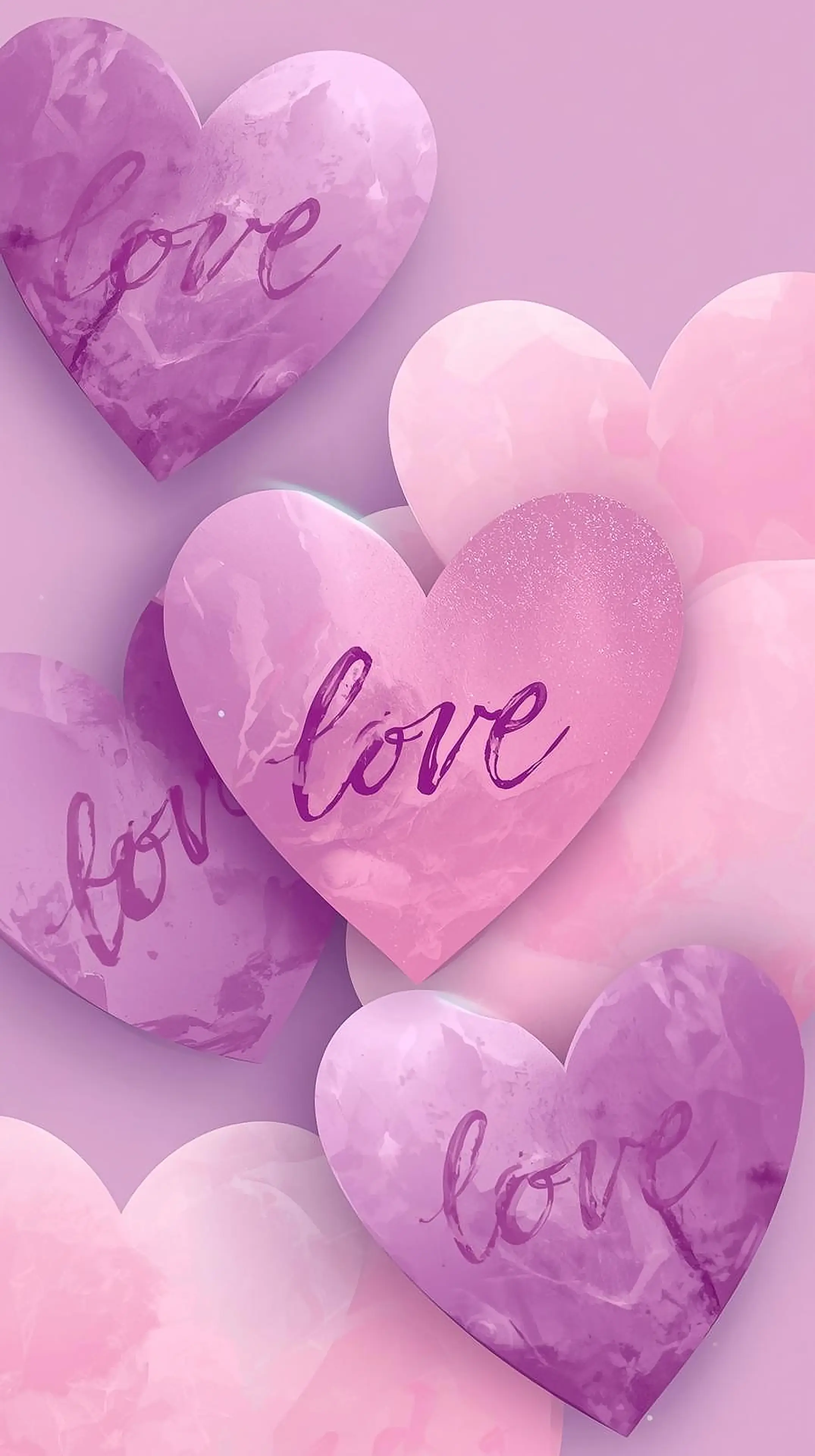 4k wallpaper for mobile Dreamy Pastel Pink Marble Hearts "love", Romantic Valentine Aesthetic with Glitter Sparkles & So