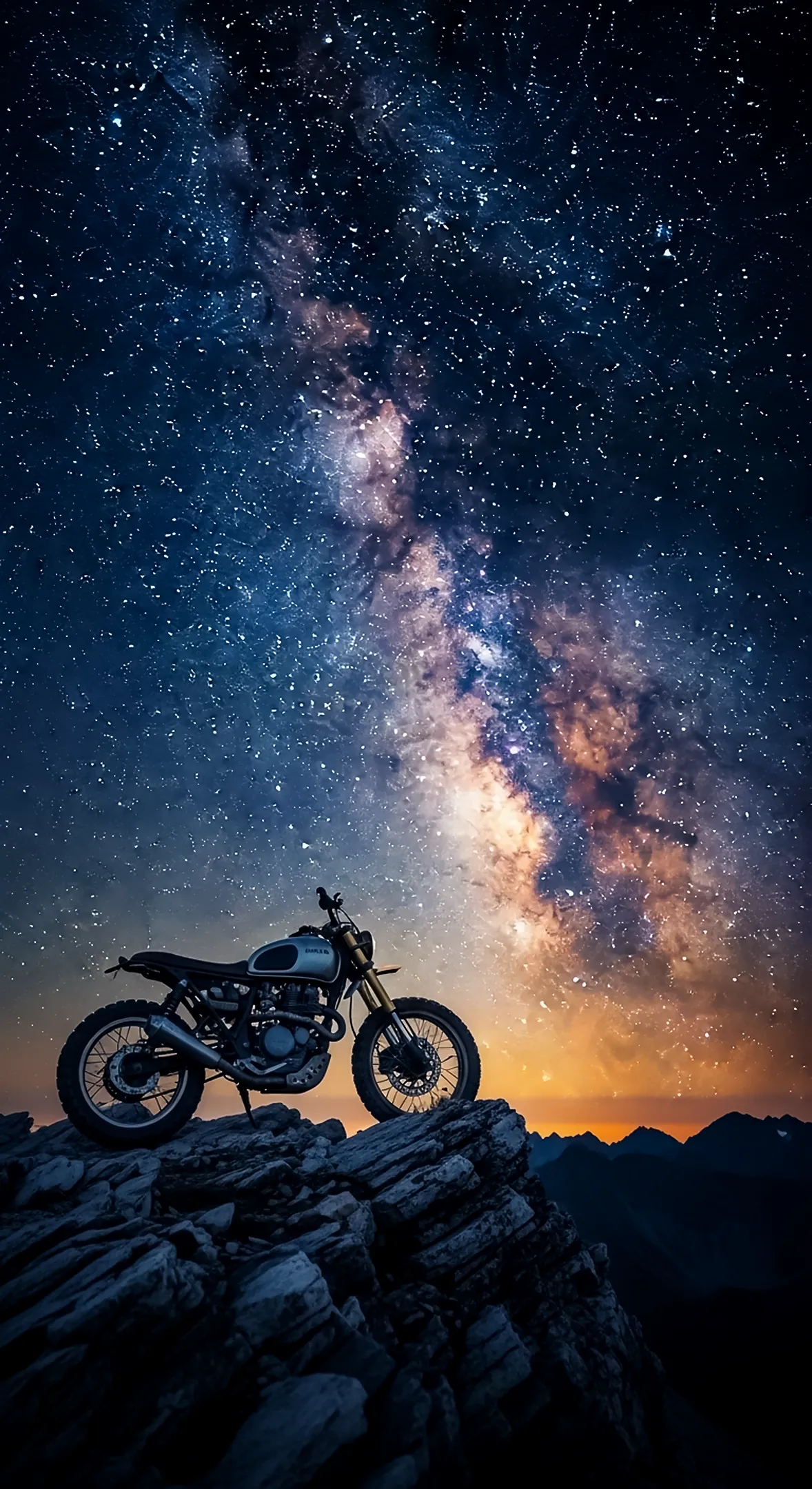 Milky Way motorcycle phone wallpaper, 4K iPhone wallpaper. Perfect 4k wallpaper for mobile and 4k backgrounds iPhone.