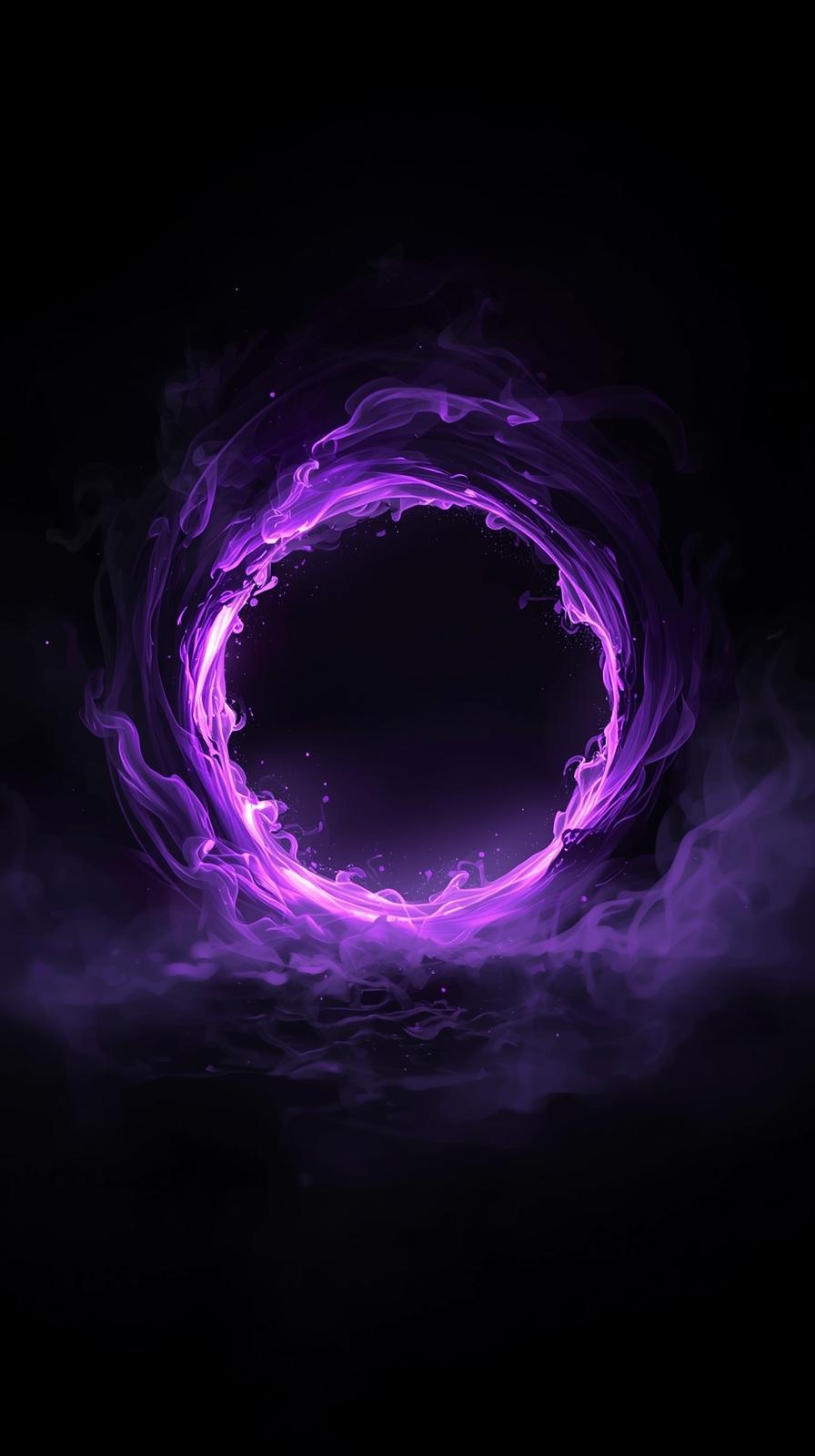 iphone wallpaper 4k Luminous Neon Jellyfish with Pink and Blue Bioluminescence on Deep Black Background