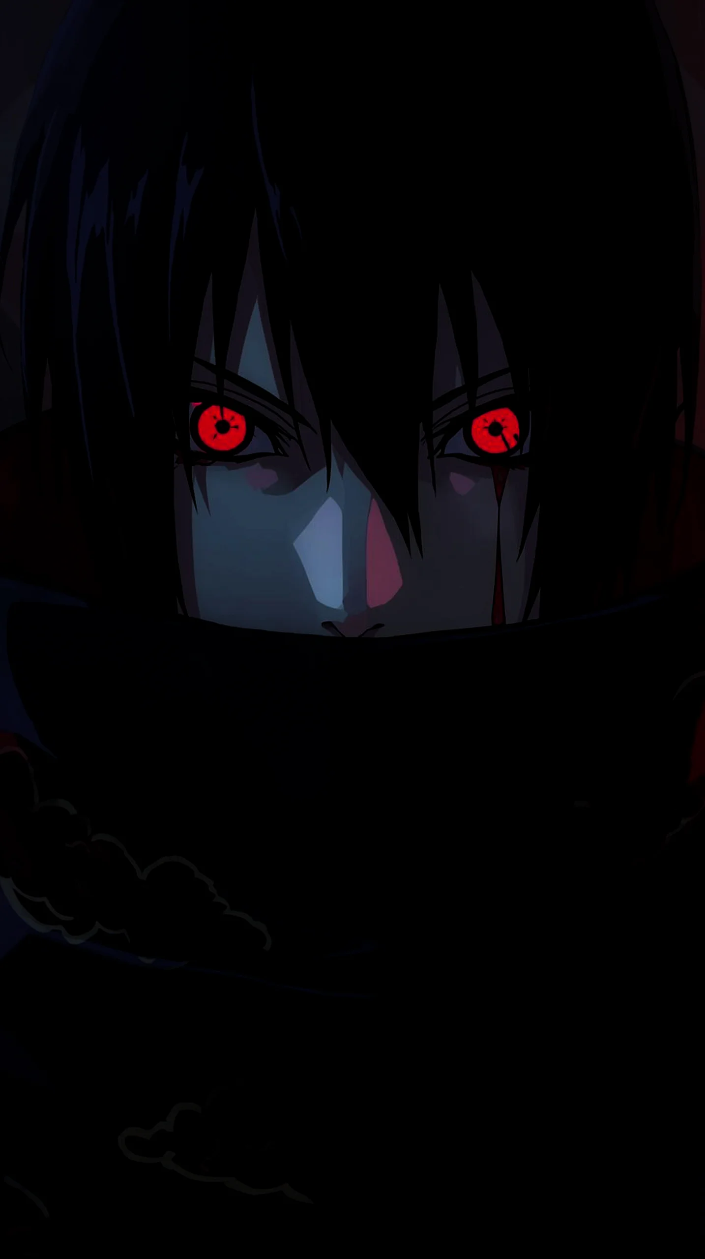 intense dark anime ninja wallpaper for iPhone 4K mobile screen
