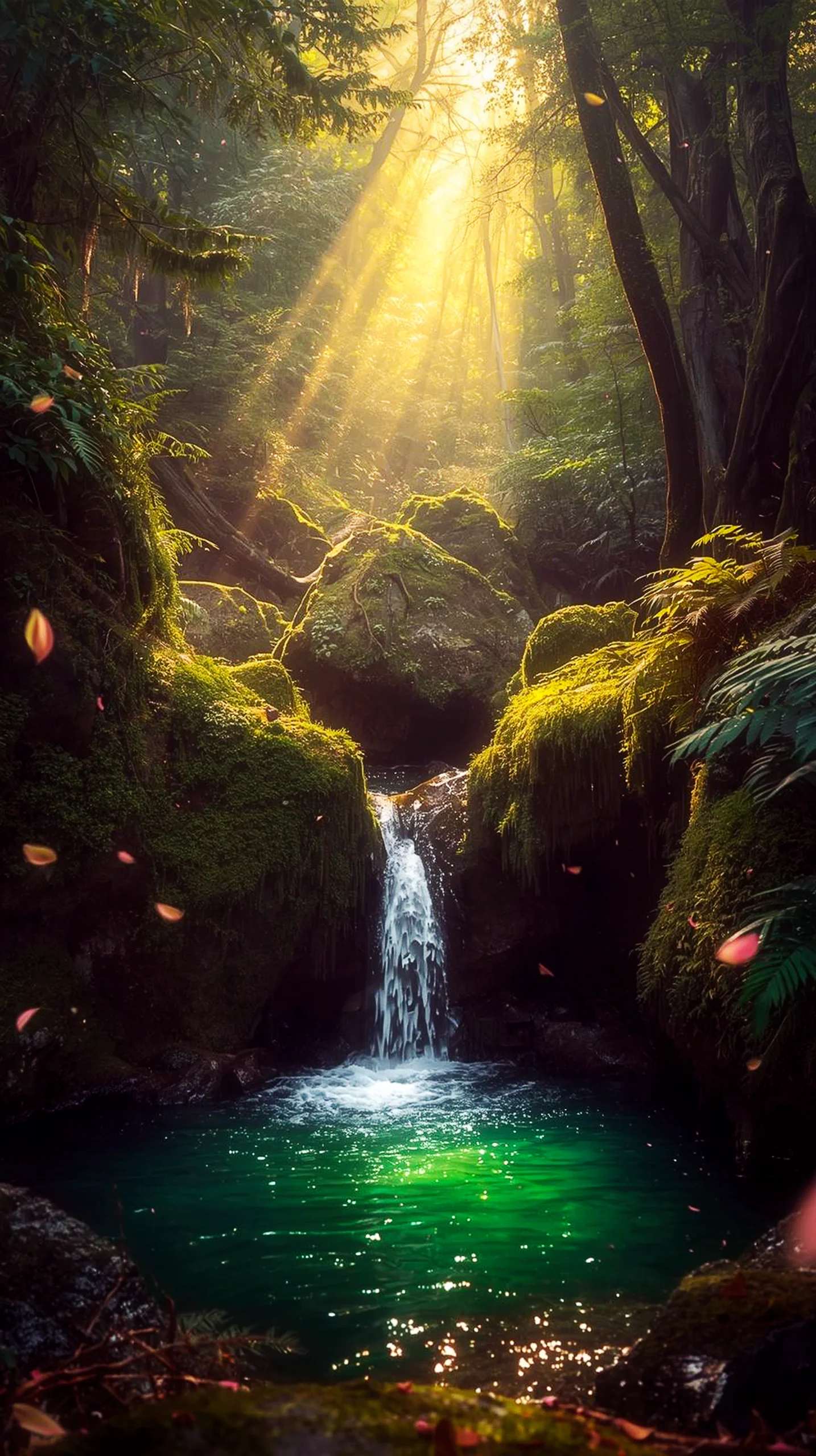 Magical forest waterfall iphone wallpaper 4k, 4k wallpaper for mobile, cute 4k wallpaper for iphone, 4k backgrounds