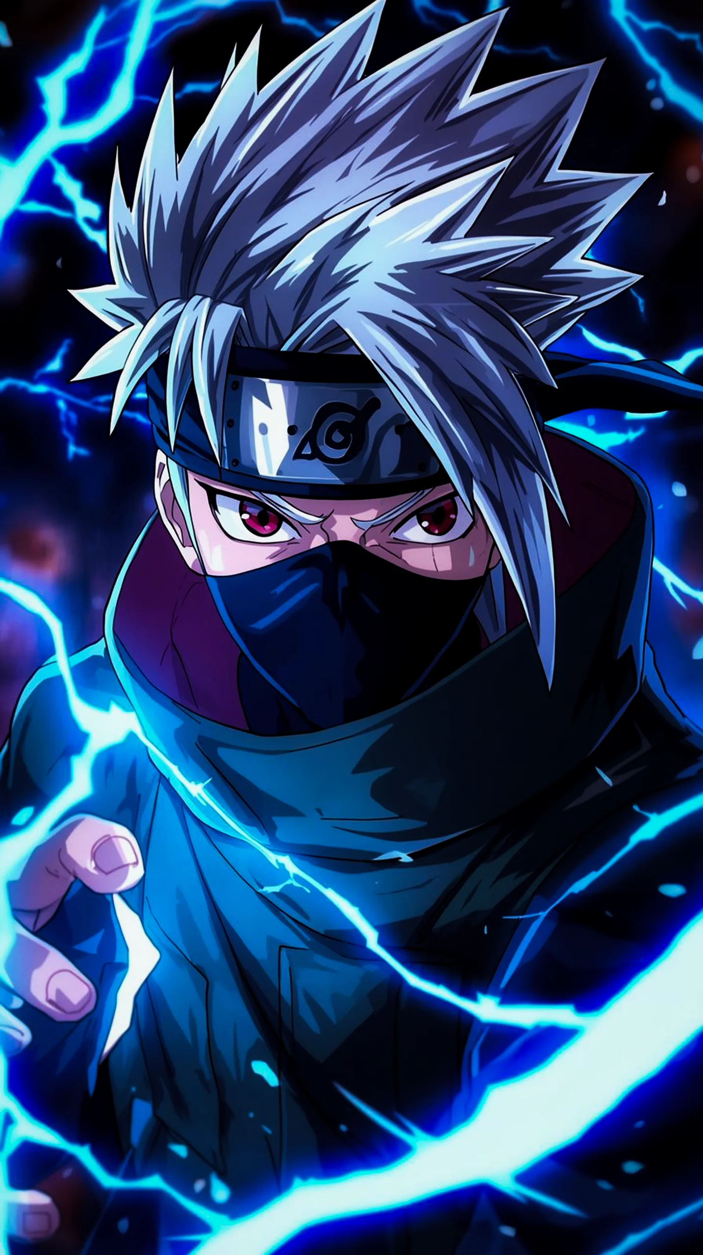 epic lightning Kakashi Hatake anime wallpaper for iPhone 4K