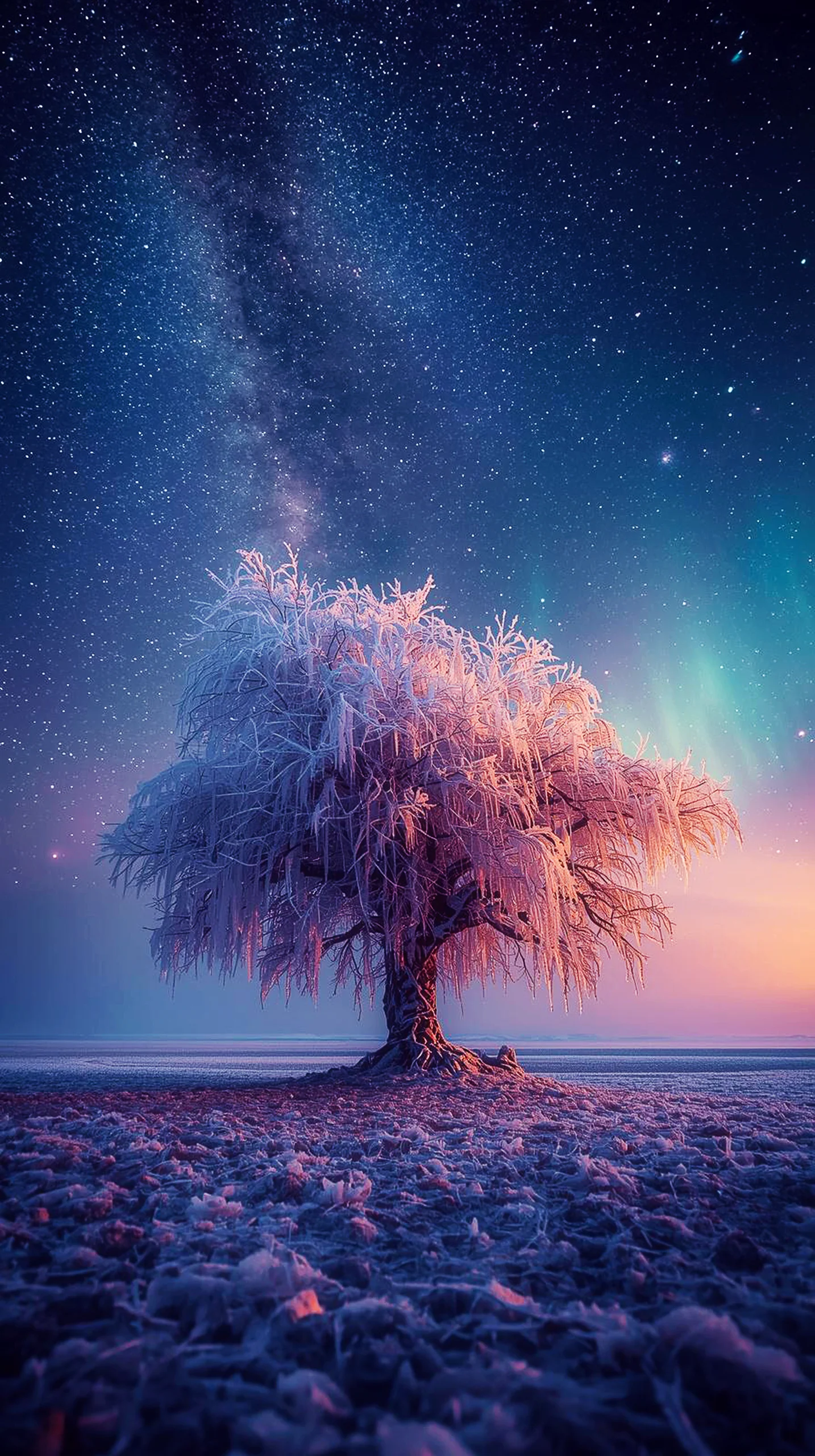 iPhone wallpaper 4k of a frosted tree, 4k wallpaper for mobile, cute 4k wallpaper for iphone, 4k backgrounds iphone.
