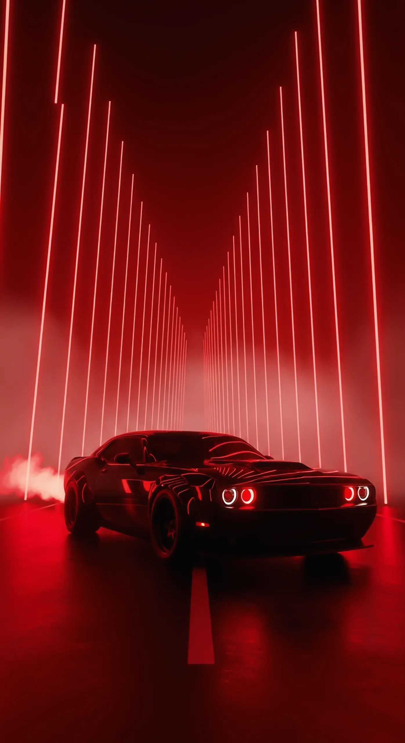 Red neon car wallpaper 4k for mobile, futuristic car iPhone wallpaper, dark aesthetic car wallpaper.