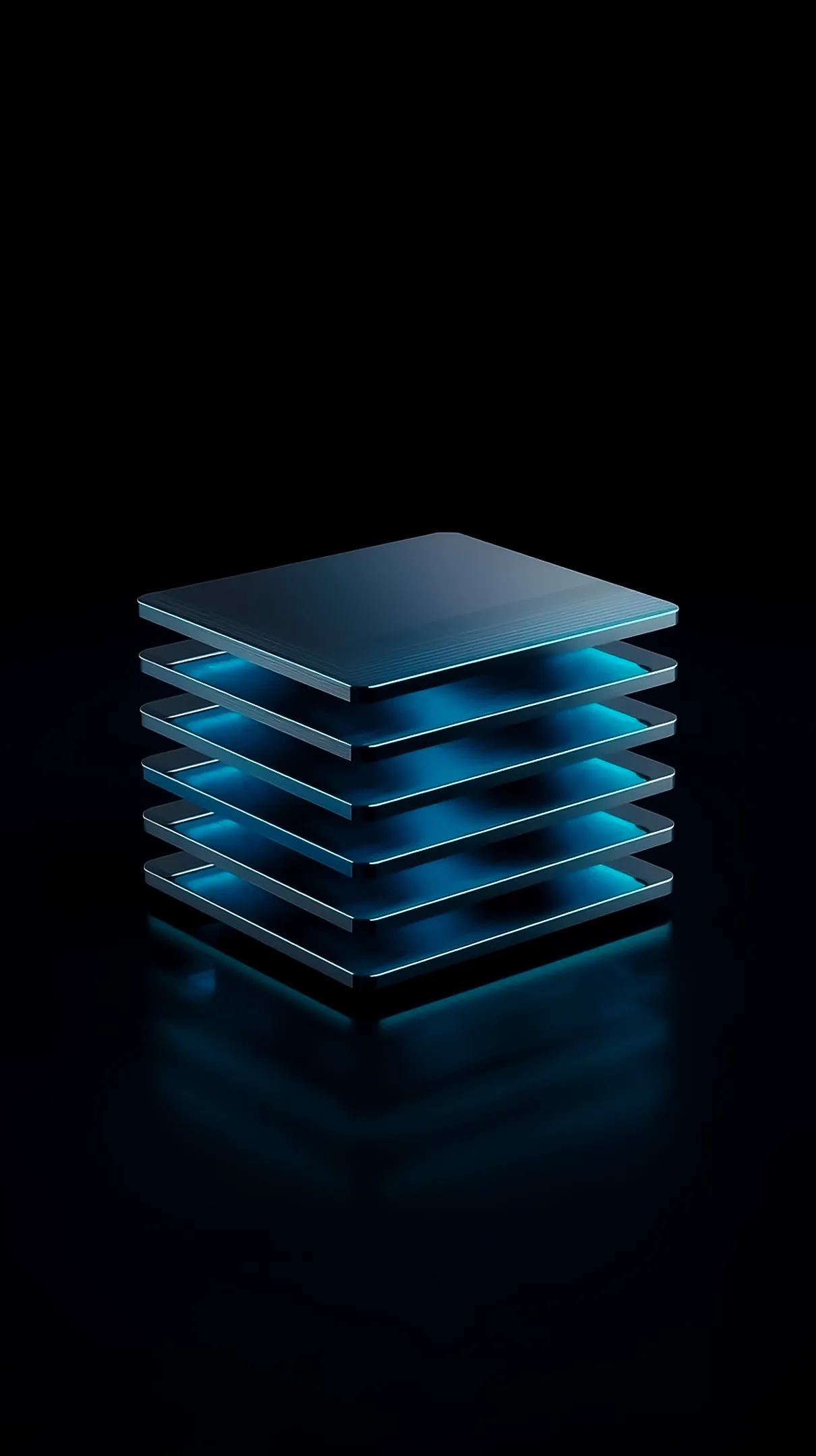 Amoled wallpaper 4k for mobile, blue glowing layers. iPhone 4k wallpaper, 4k wallpaper for mobile, wallpaper for phone,