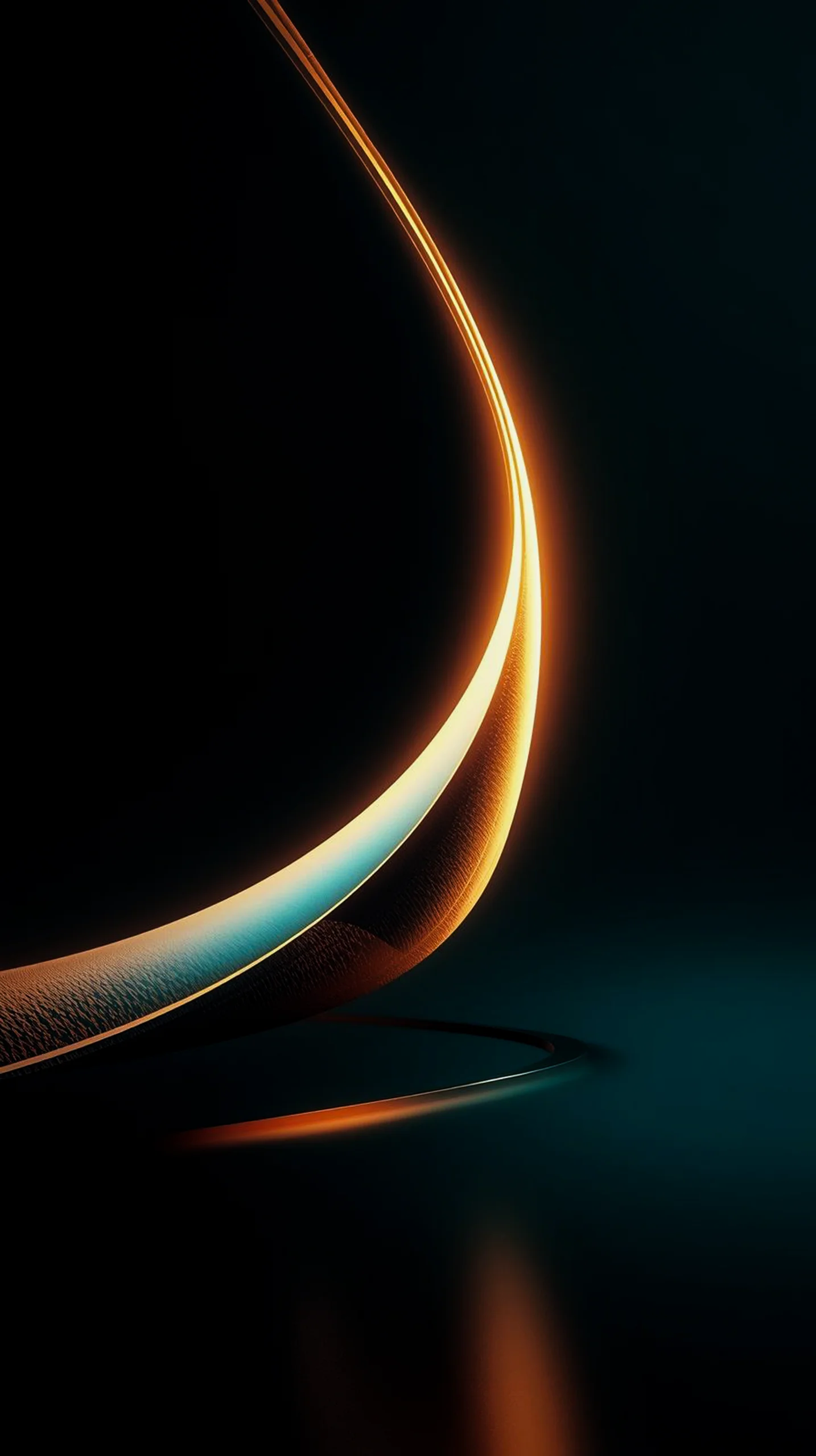 Dark AMOLED Mobile Wallpaper 4K: Luminous Abstract Curve