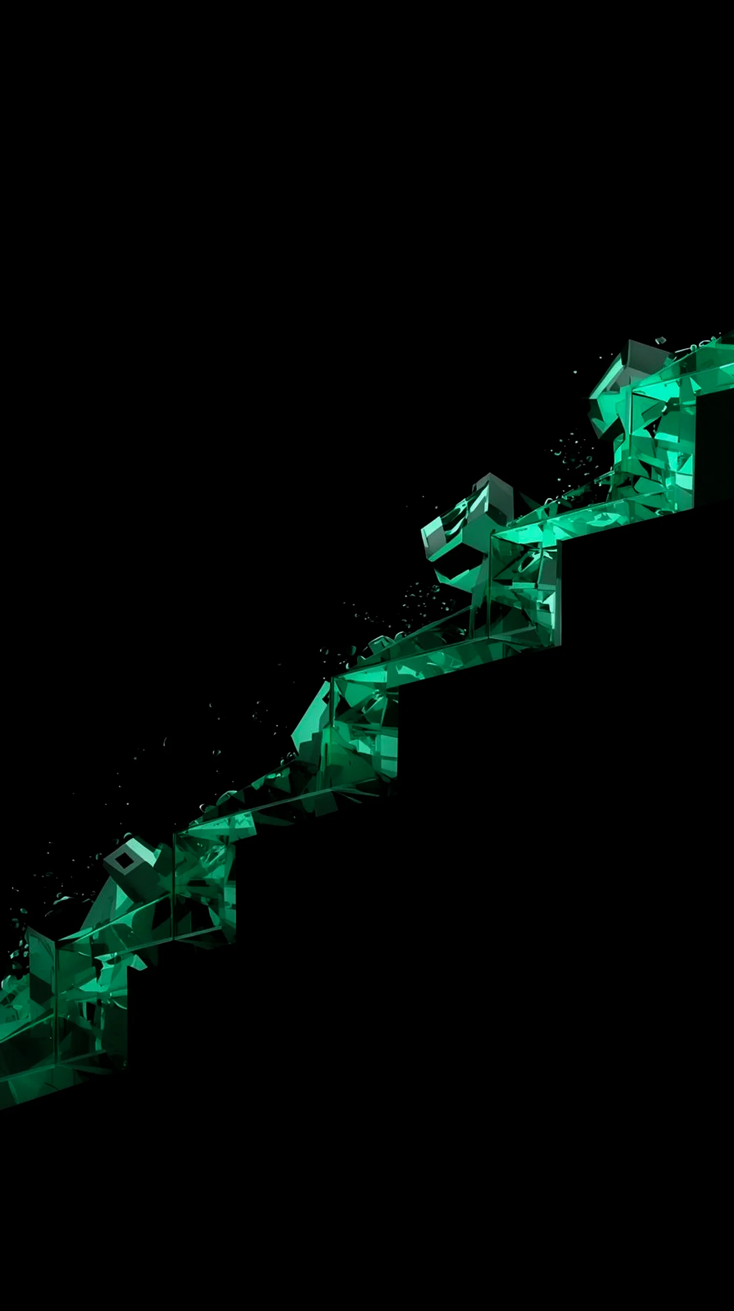 Emerald geometric path AMOLED wallpaper 4K for mobile, iPhone wallpaper 4K, 4K wallpaper for mobile, wallpaper for