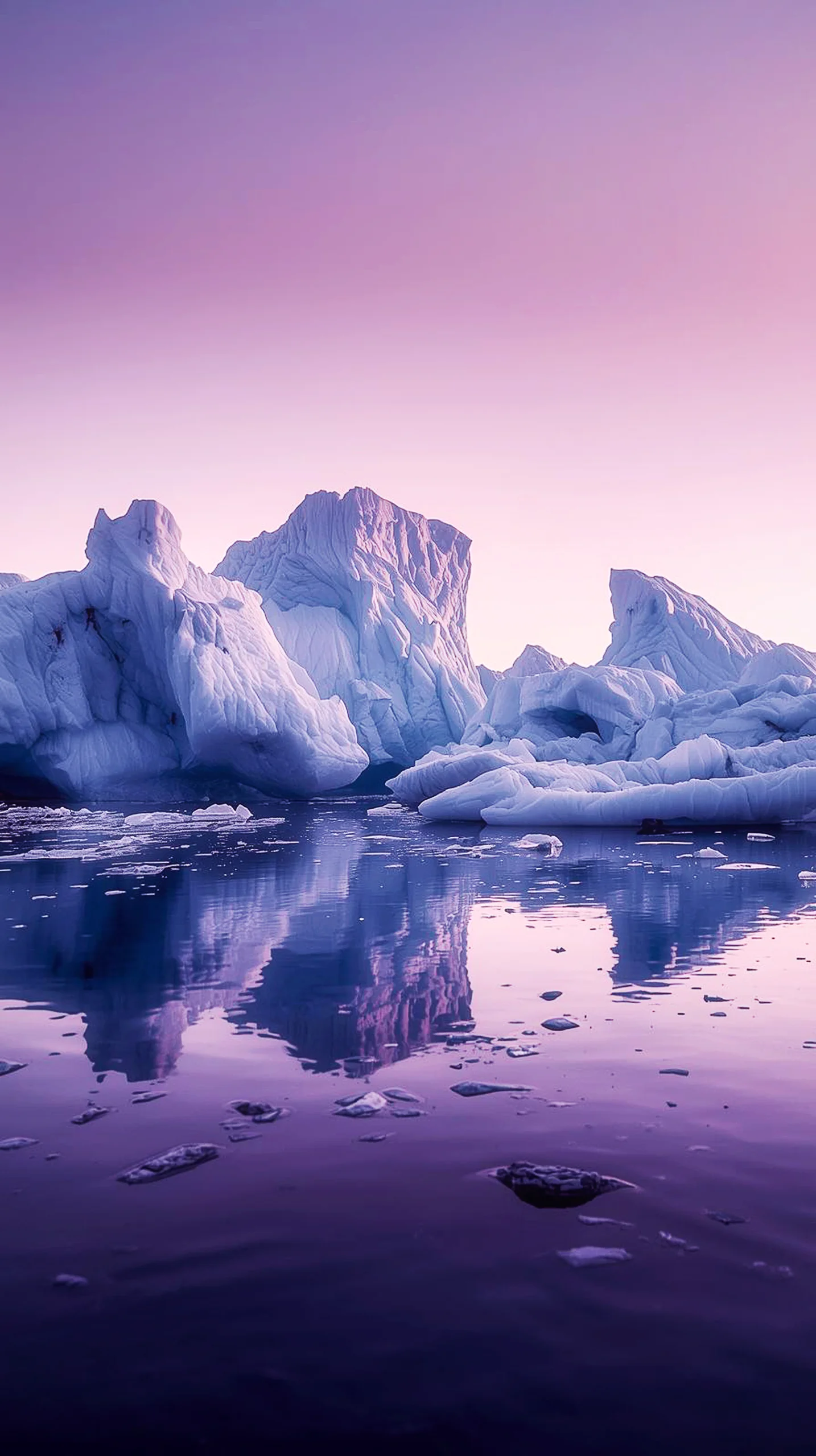Cute 4K wallpaper for iPhone featuring iceberg reflections. 4K wallpaper for mobile, wallpaper for phone, 4K