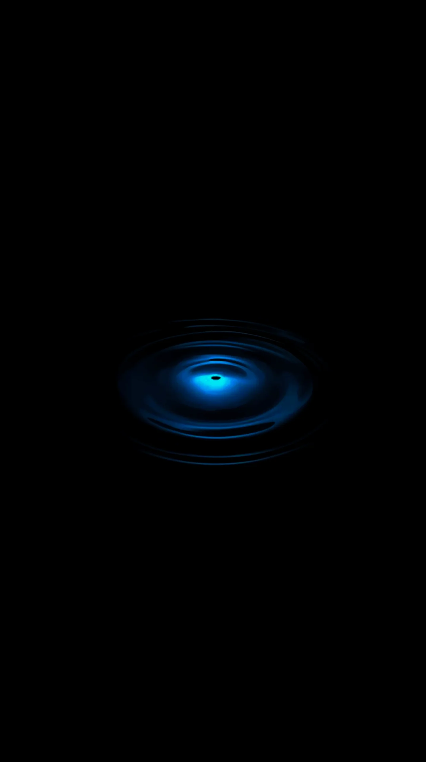 AMOLED wallpaper 4K for mobile featuring a dark background with a glowing blue ripple effect, suitable for iPhone