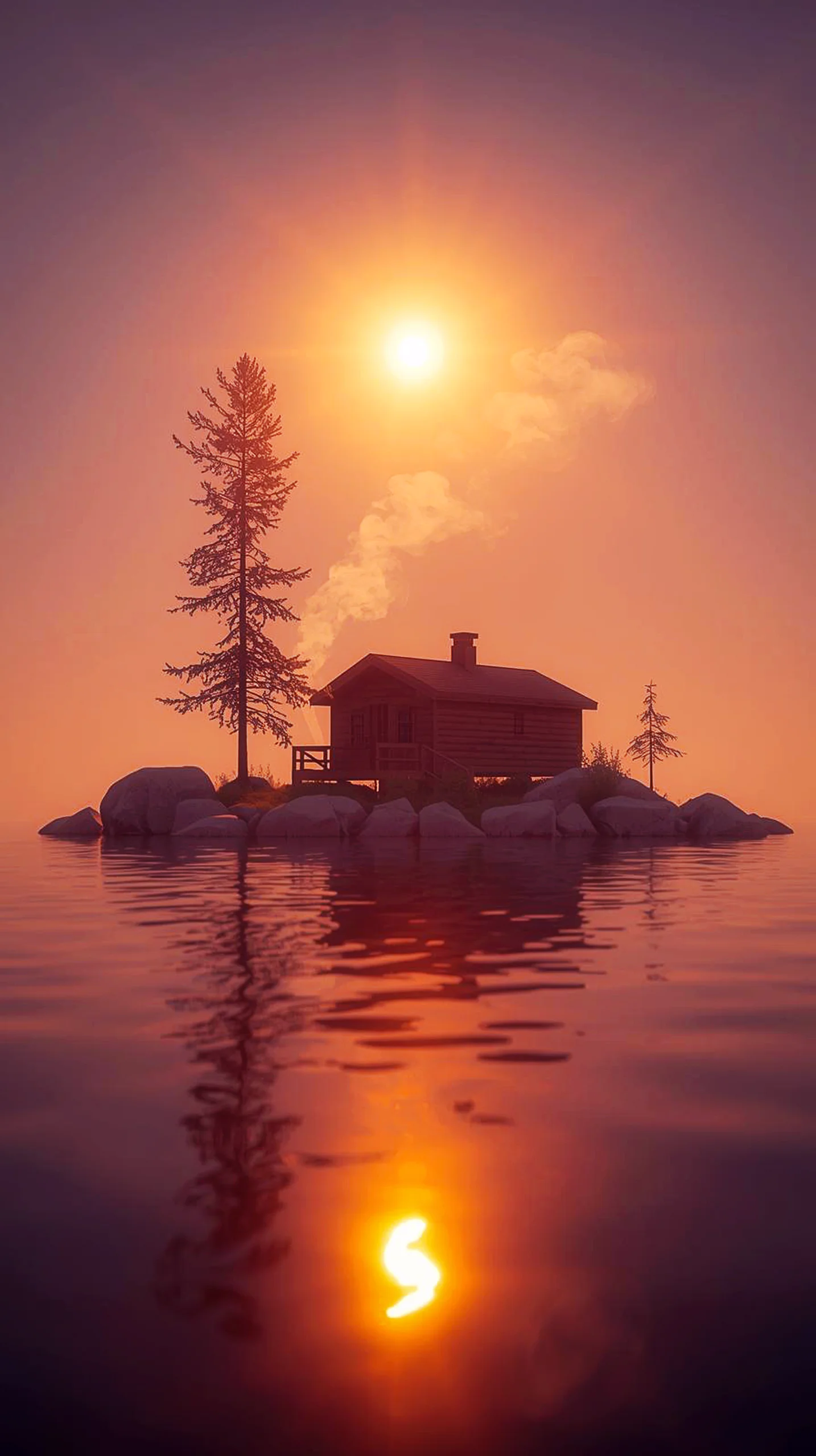 Sunset cabin on a lake iphone wallpaper 4k and 4k backgrounds iphone for mobile wallpaper for phone users.