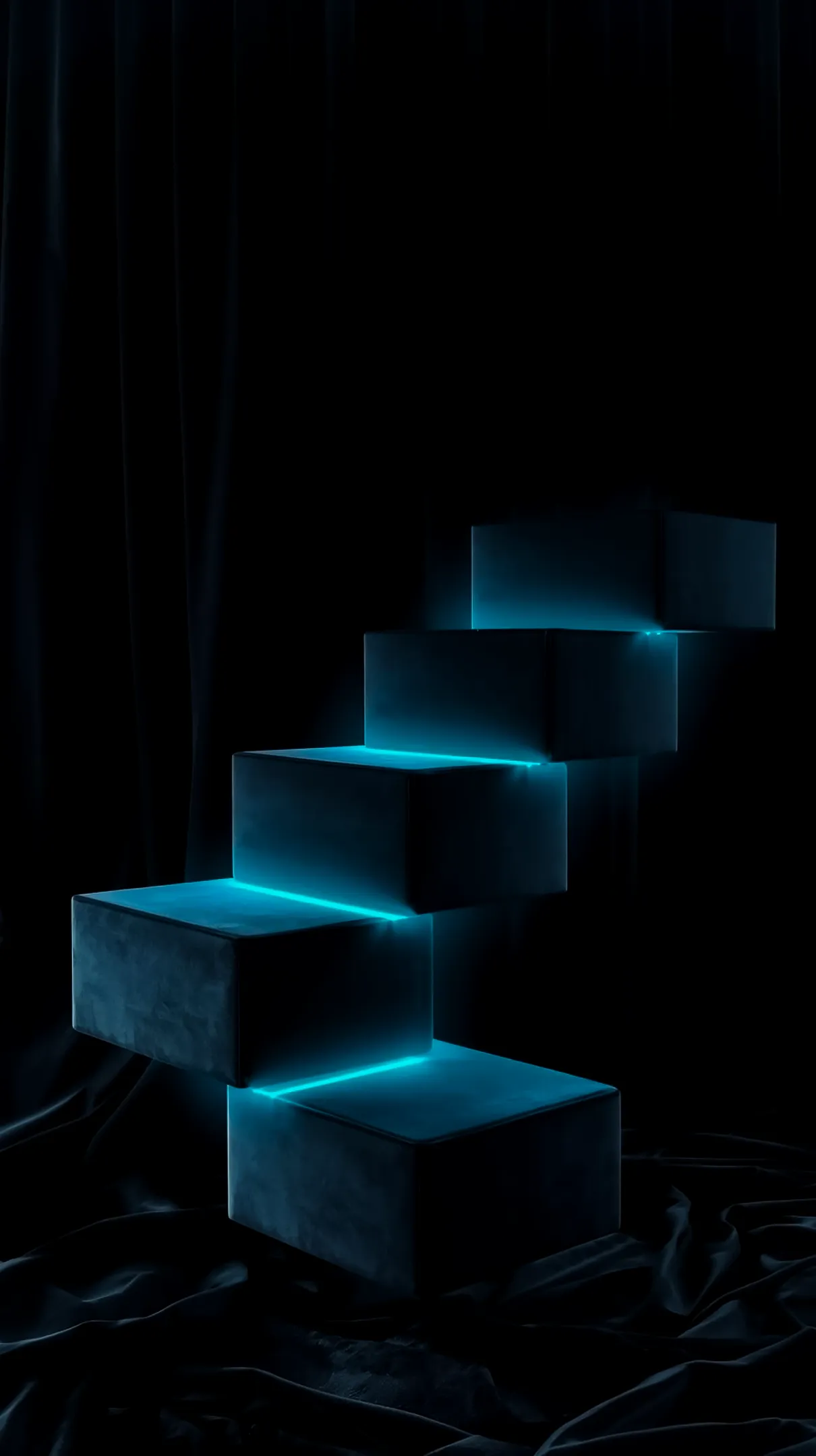 Abstract Neon Glowing Staircase AMOLED wallpaper 4k for mobile