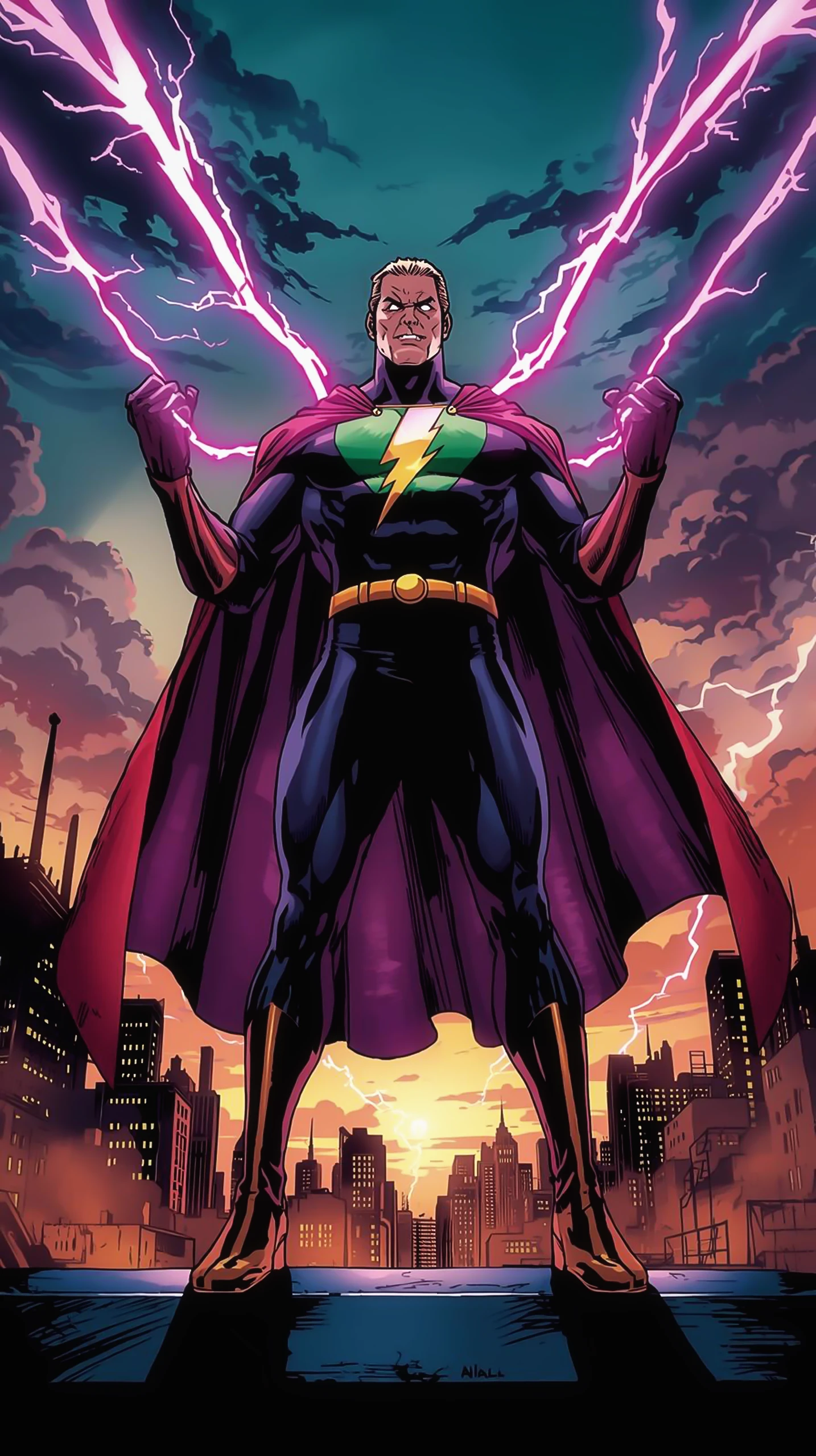 Shazam Wallpaper 4K — Superhero With Lightning Power