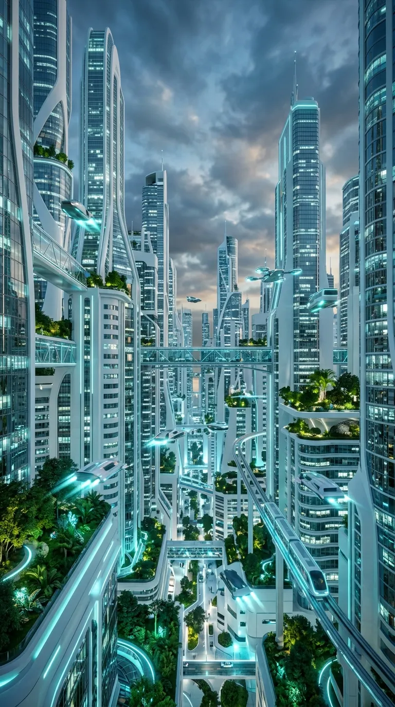 Futuristic Desert City Wallpaper — Sunset Horizon Futuristic desert city with glowing highways and sunset mobile wallpaper