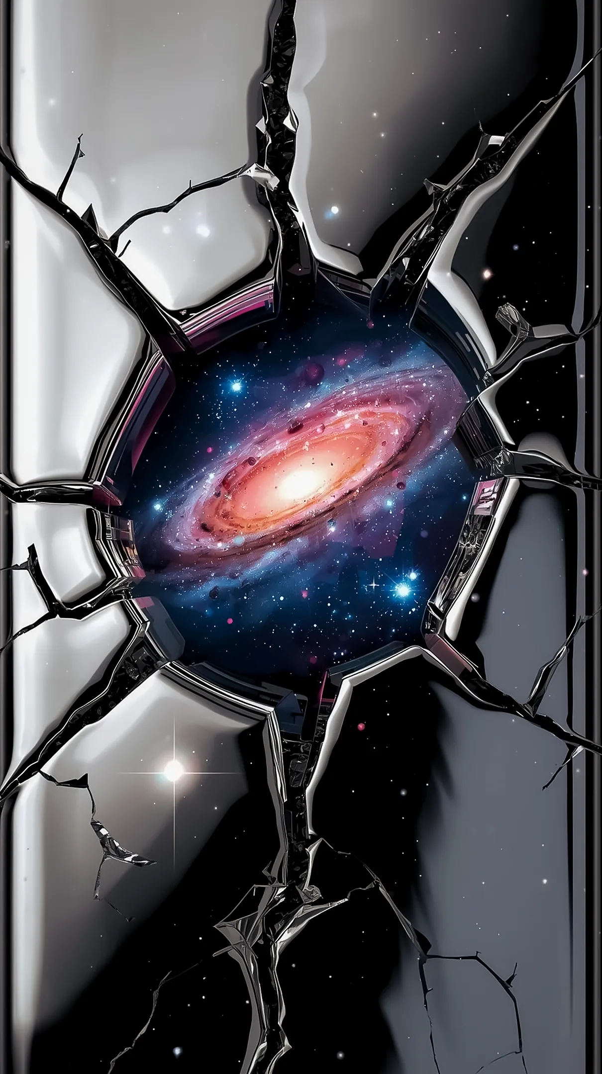 Cosmic Crack: Stunning AMOLED wallpaper 4k for mobile