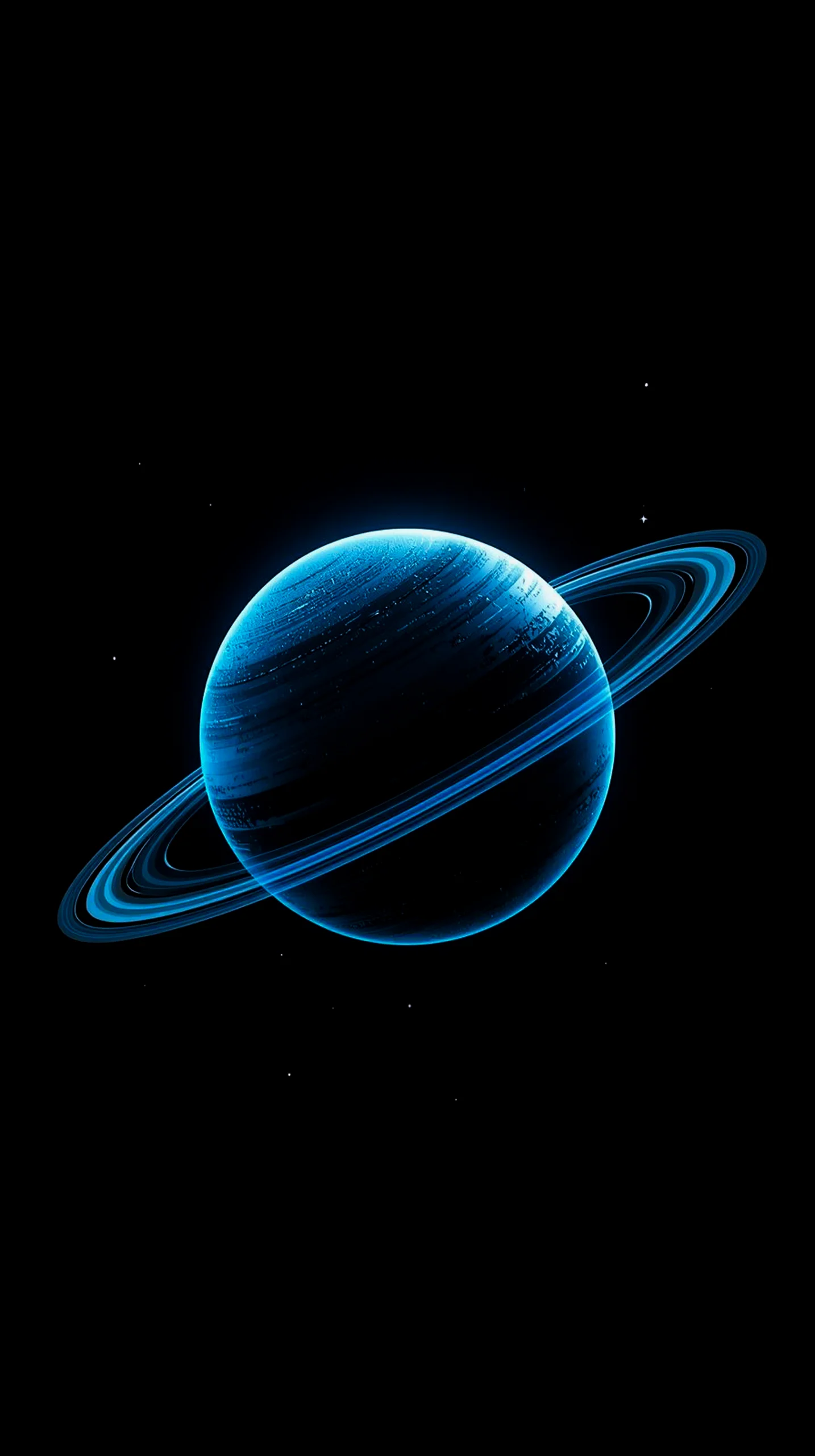 Blue Saturn amoled wallpaper 4k for mobile, iphone wallpaper 4k, 4k wallpaper for mobile, 4k backgrounds iphone.