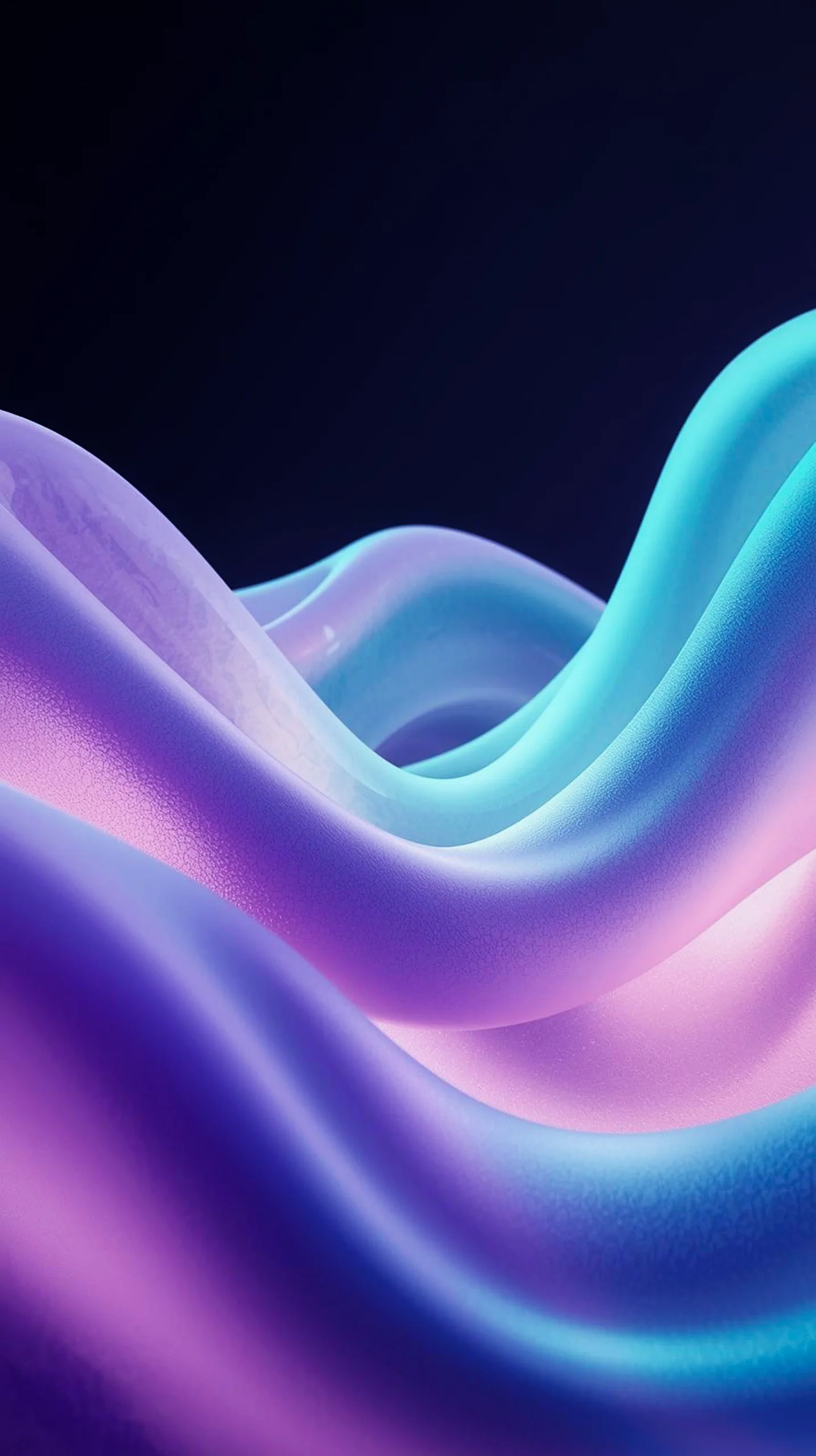 Dark AMOLED Mobile Wallpaper 4K: Vibrant Abstract Fluid Waves