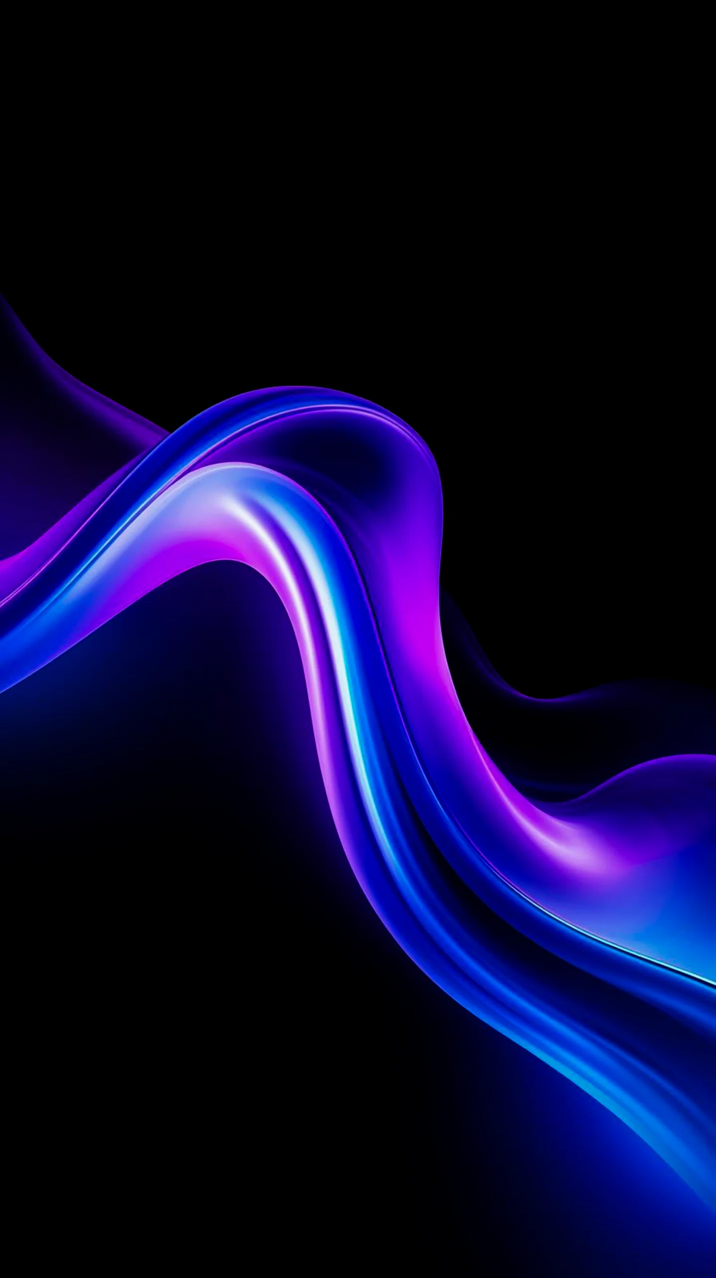 Abstract AMOLED wallpaper 4K for mobile with flowing blue and purple light. iPhone wallpaper 4K, 4K wallpaper for