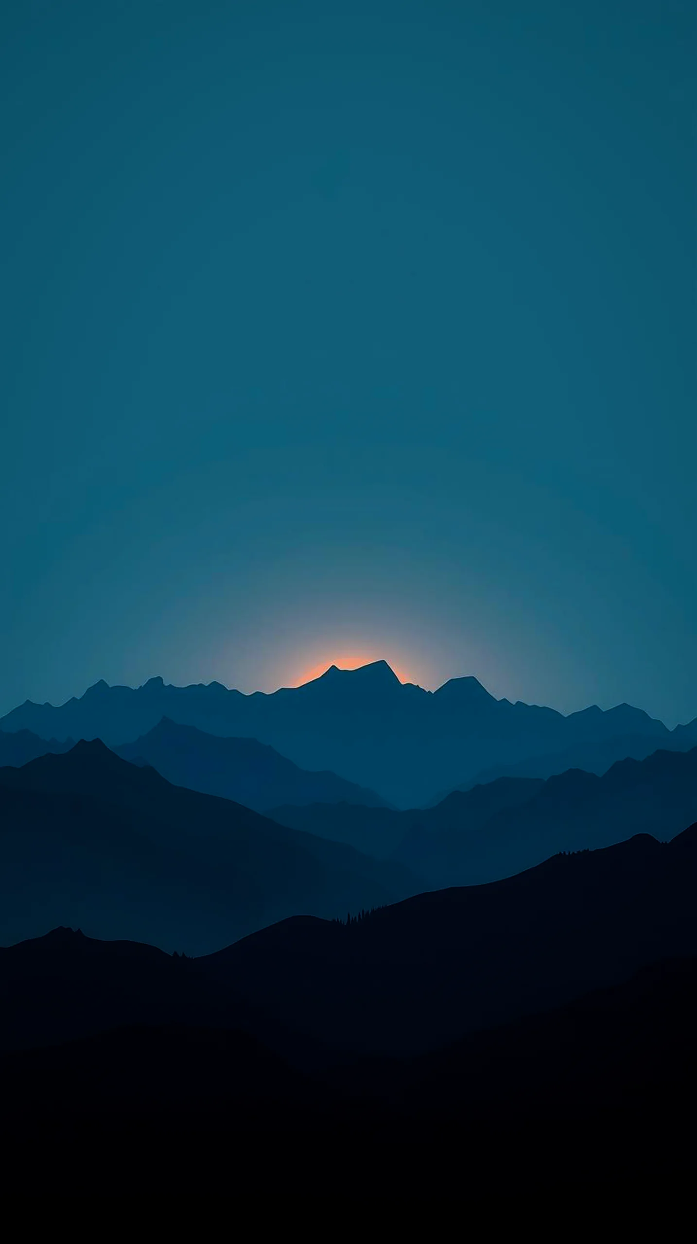 Minimalist mountain sunset amoled wallpaper 4k for mobile, iphone wallpaper 4k, 4k wallpaper for phone, iphone