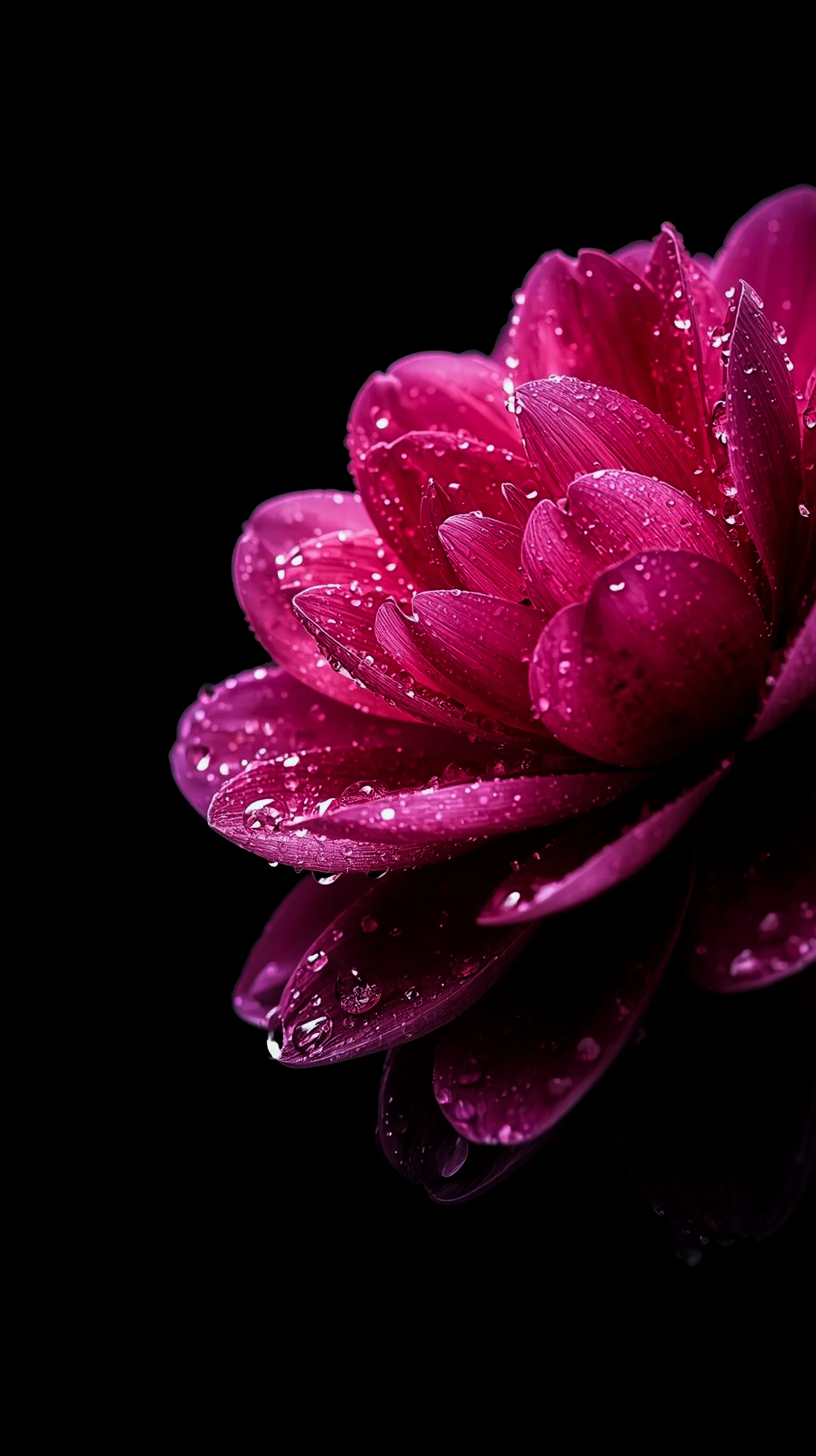 Pink flower amoled wallpaper 4k for mobile, iphone wallpaper 4k, wallpaper for phone, and 4k iphone background.