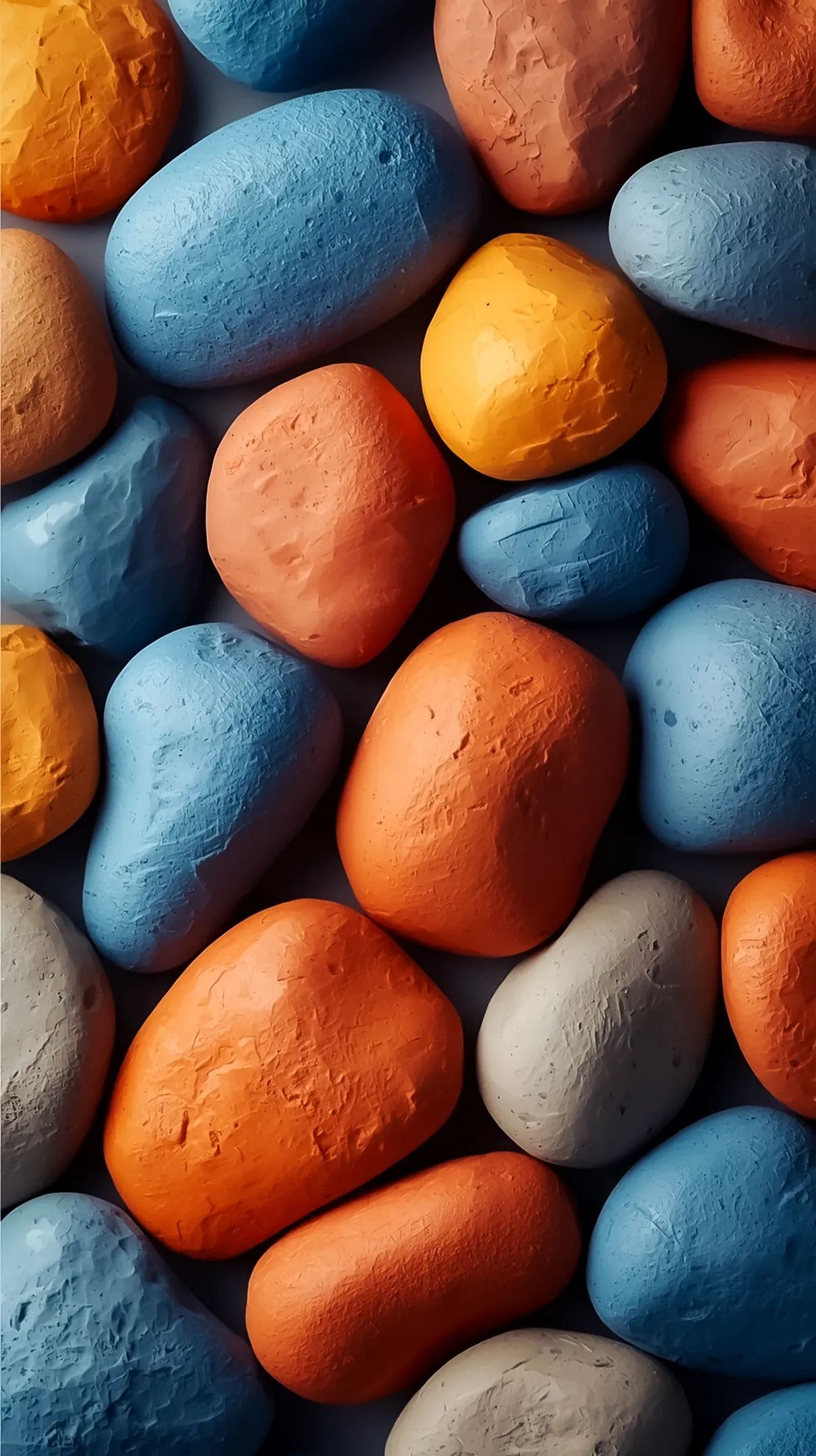 Vibrant Painted Stones: An amoled wallpaper 4k for mobile