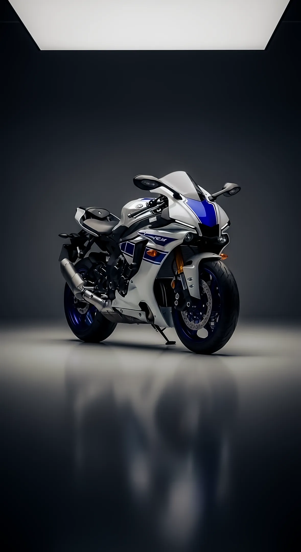 White and blue sportbike iphone wallpaper 4k, 4k wallpaper for mobile, phone wallpaper, and 4k backgrounds iphone.