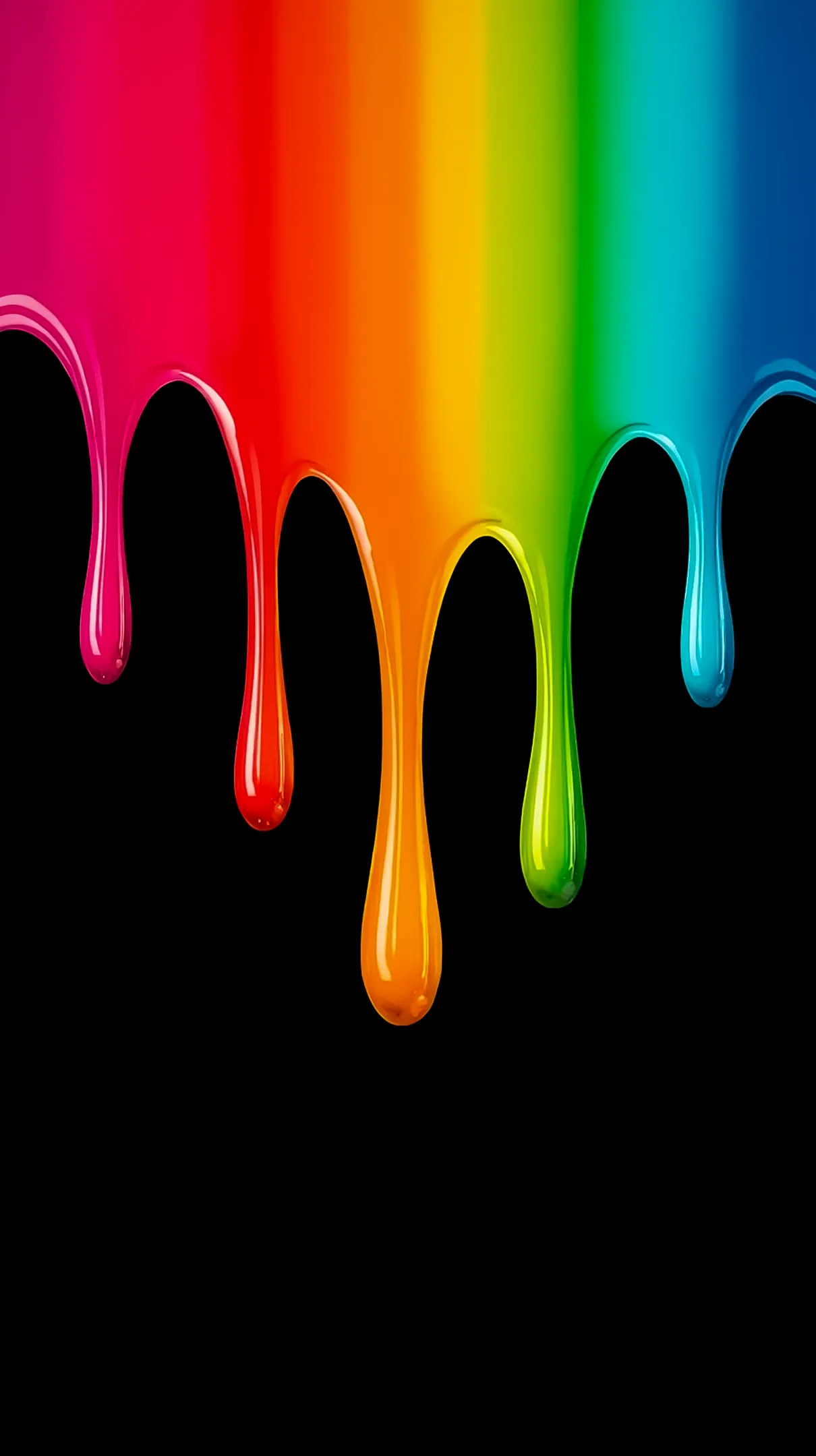 Vibrant rainbow paint drip AMOLED wallpaper 4k for mobile, iPhone wallpaper 4k, 4k wallpaper for phone, cute 4k