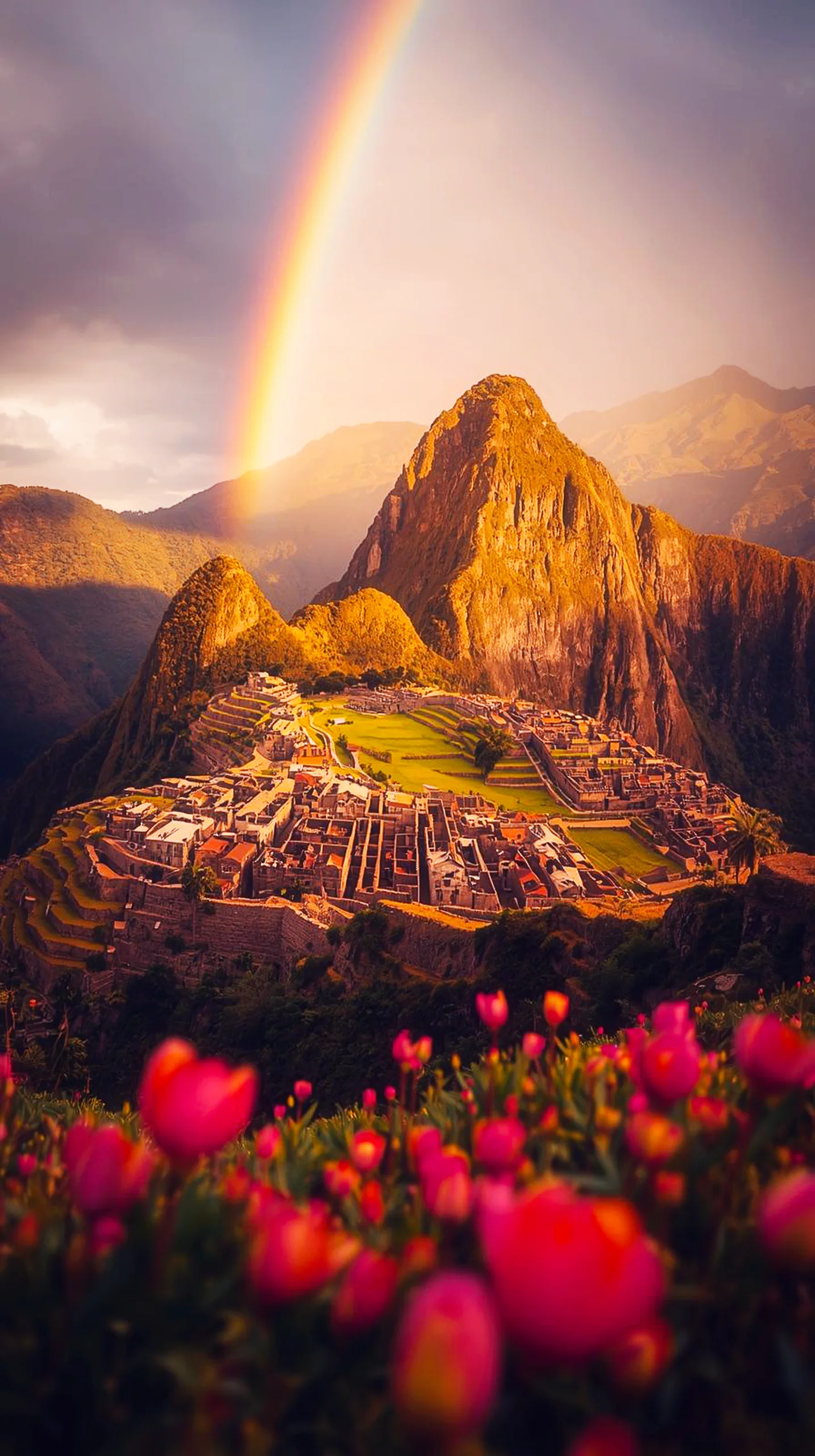 Machu Picchu rainbow iphone wallpaper 4k, cute 4k wallpaper for iphone, 4k backgrounds iphone, wallpaper for phone
