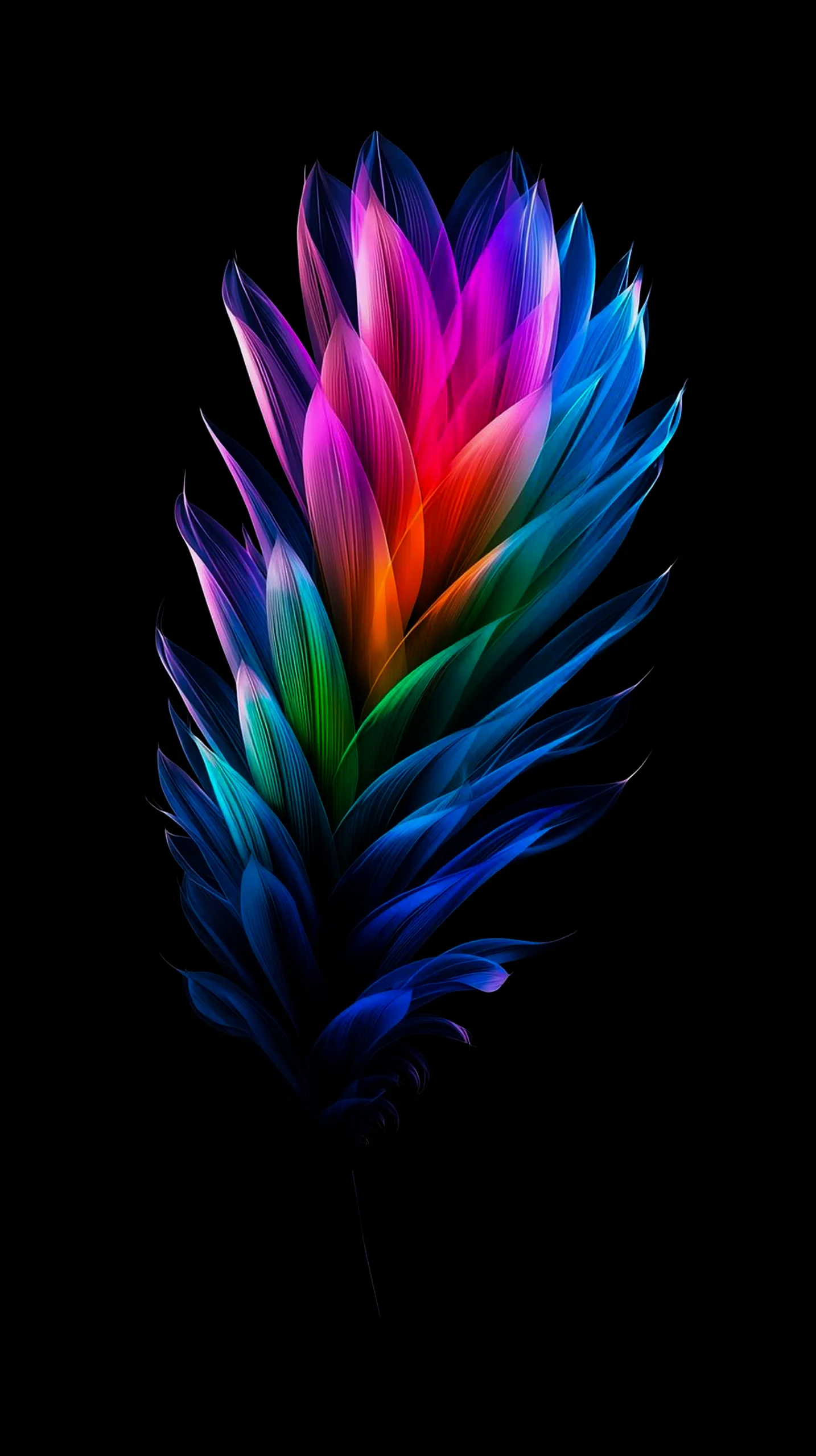Vibrant feather AMOLED wallpaper 4K for mobile, iPhone wallpaper 4K, 4K wallpaper for mobile, wallpaper for phone, cute