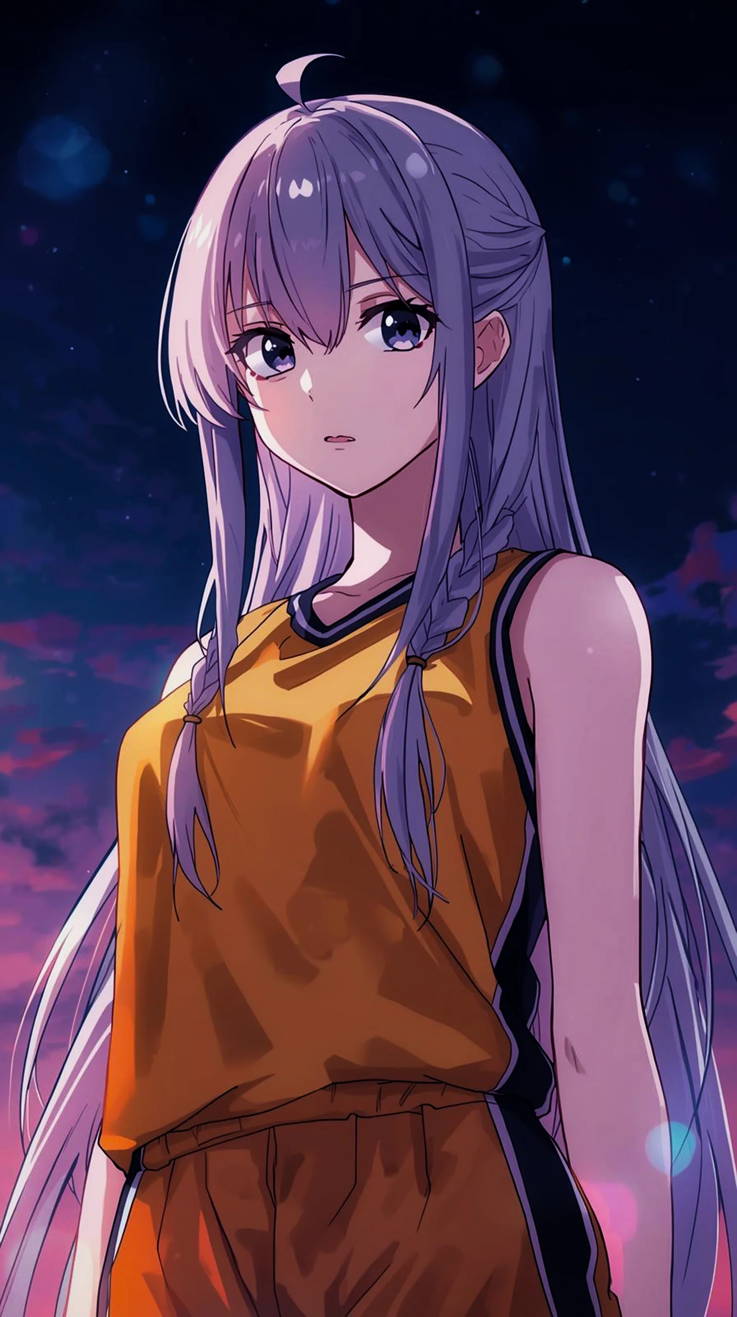 serene anime girl wallpaper for iPhone Android 4K