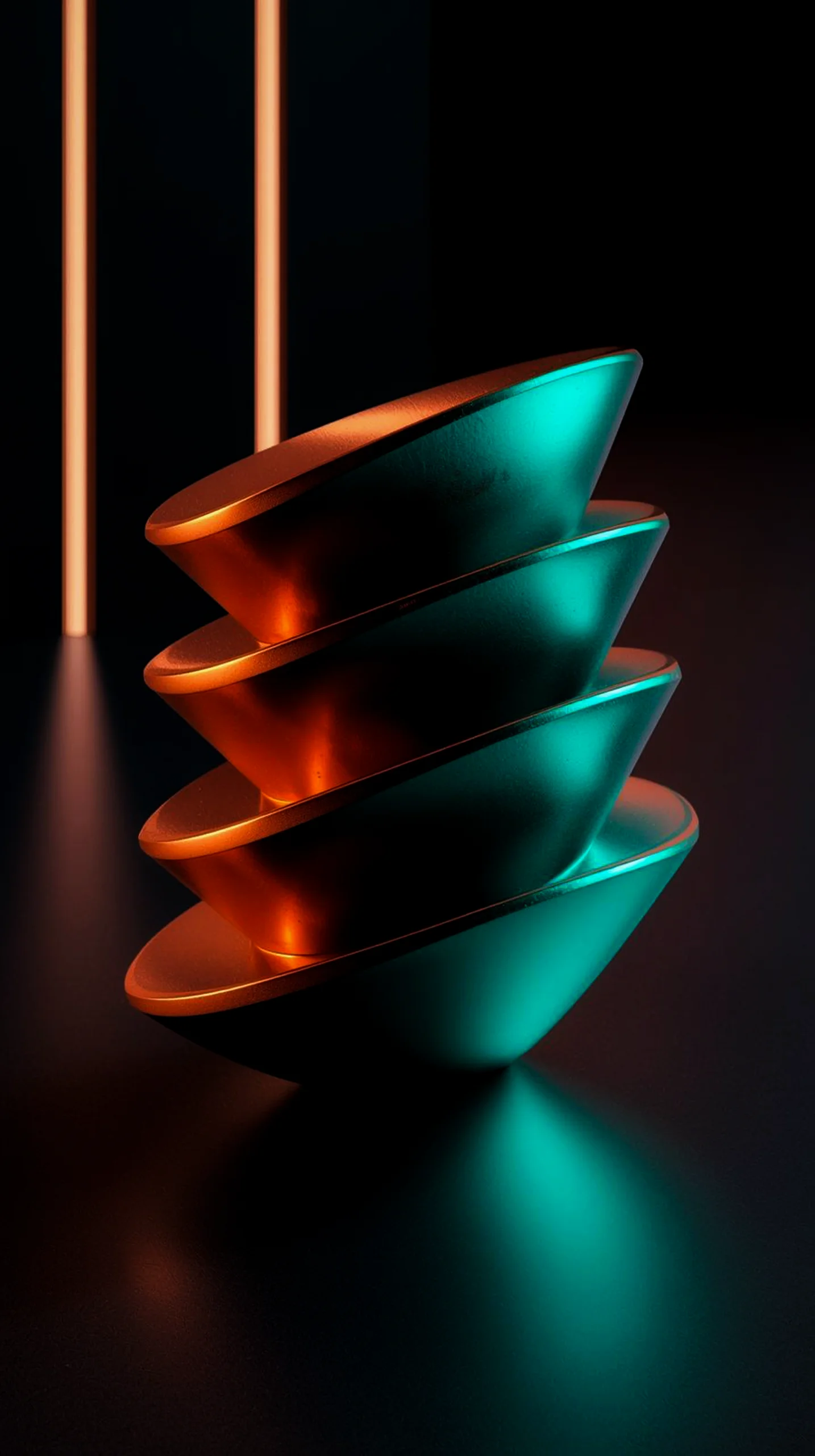 Dark AMOLED Mobile Phone Wallpaper: 4K Sleek Metallic Glow