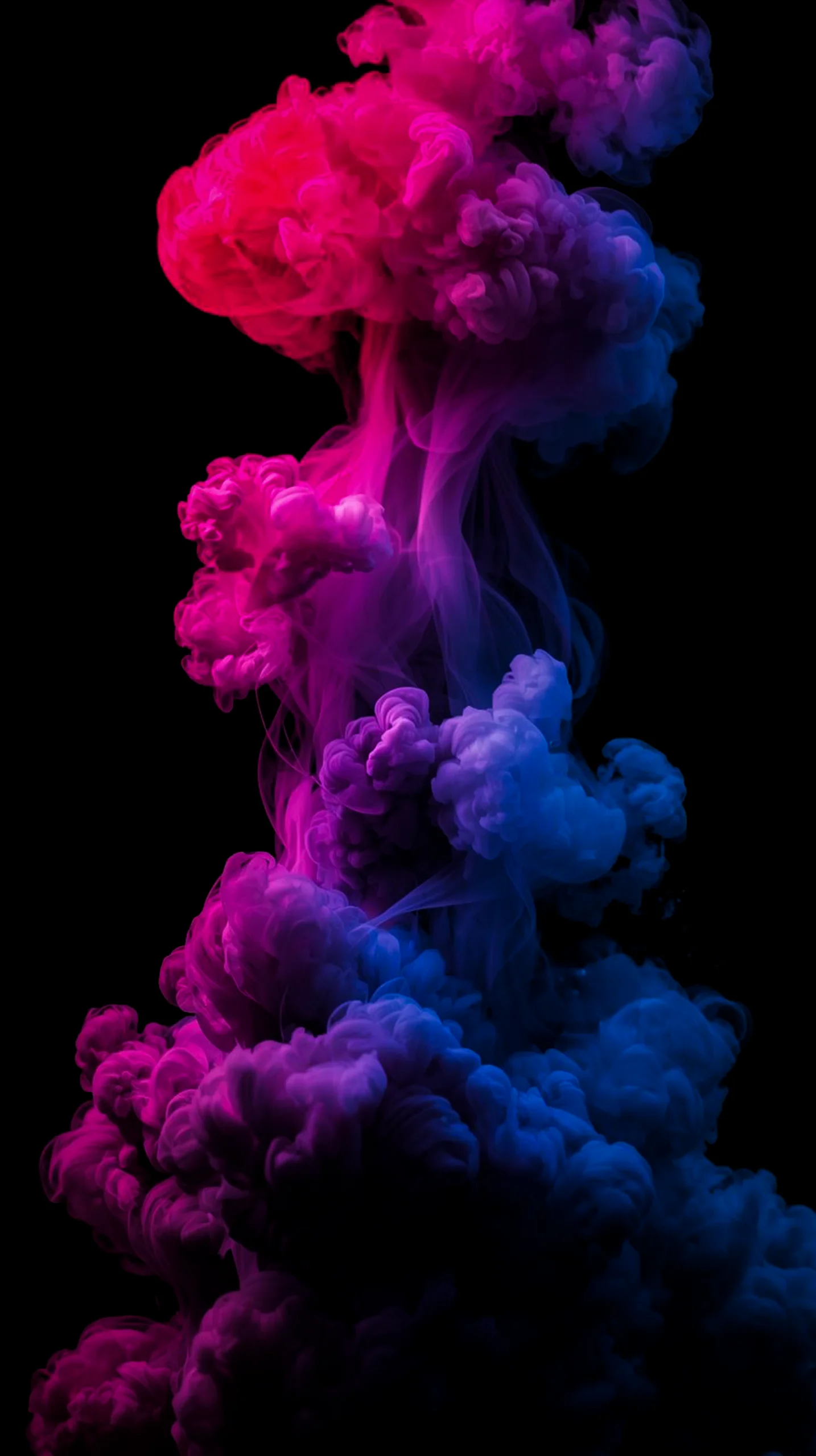 Vibrant pink and blue smoke amoled wallpaper 4k for mobile, iphone wallpaper 4k, 4k wallpaper for phone, cute 4k