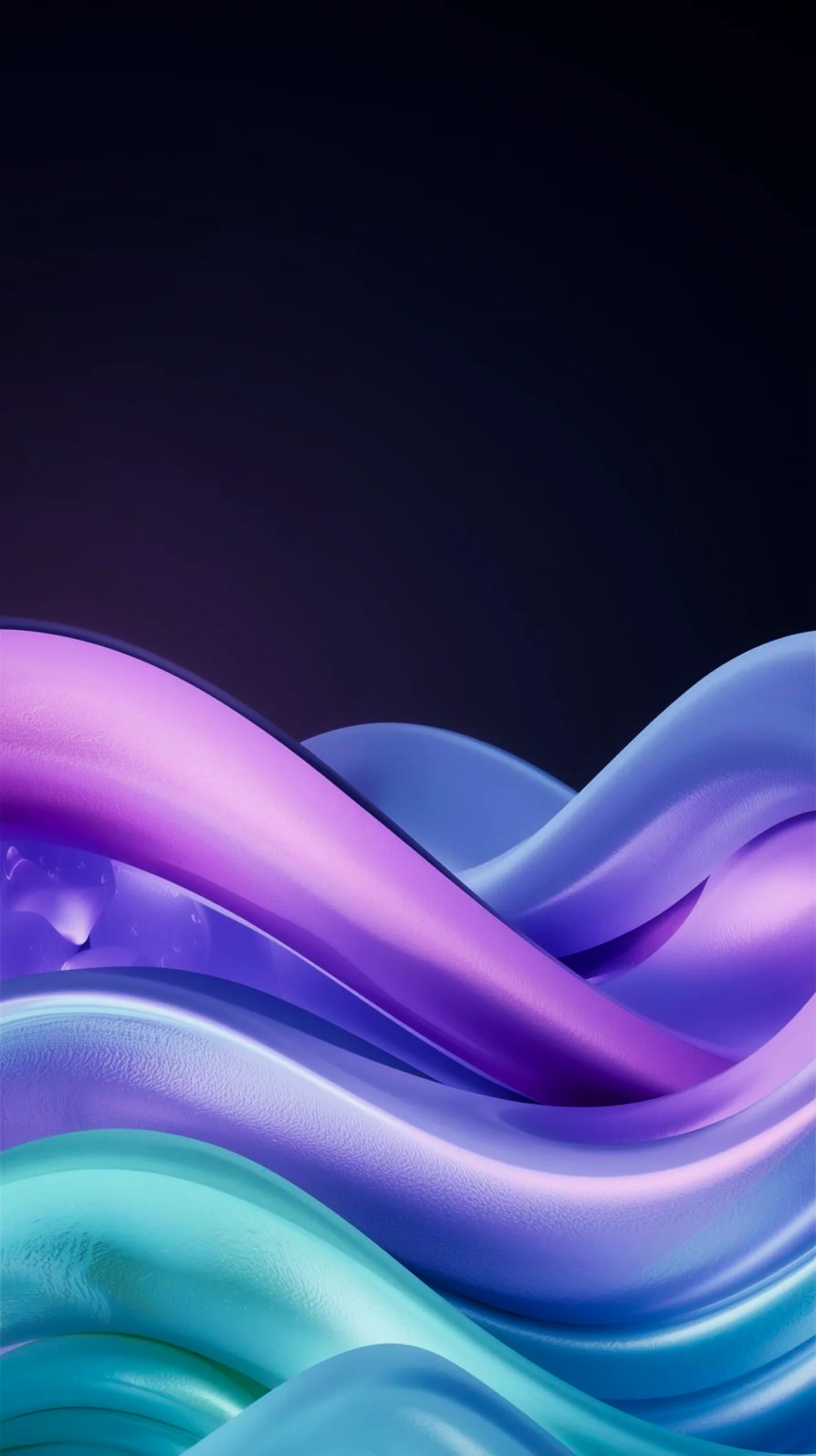 Dark AMOLED Mobile Wallpaper: 4K Elegant 3D Abstract Waves