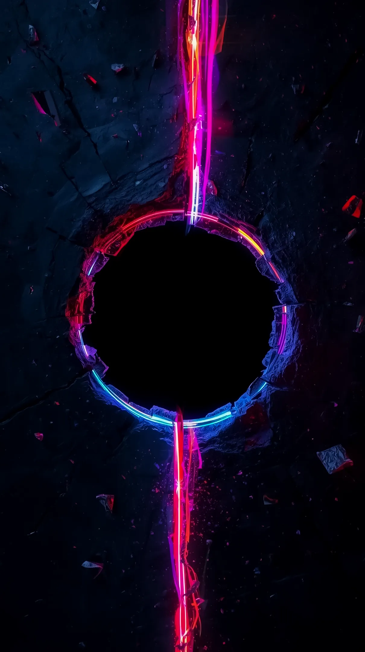 Vibrant neon portal amoled wallpaper 4k for mobile. Ideal iphone wallpaper 4k and 4k wallpaper for mobile. Dynamic 4k